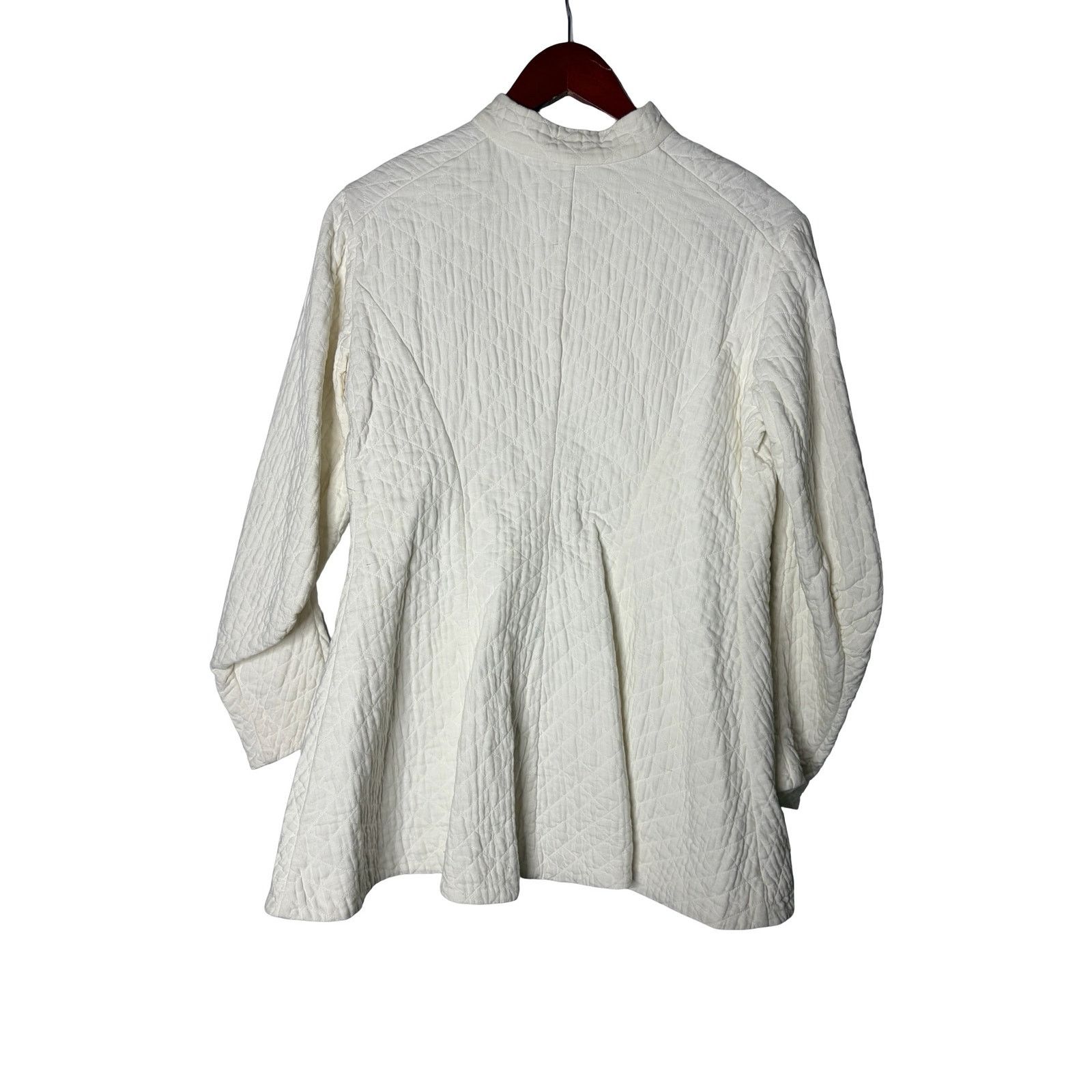 Other Egg Trafing London Cream Cotton Quilted Garden Jacket Size S / US 4 / IT 40 - 3 Thumbnail