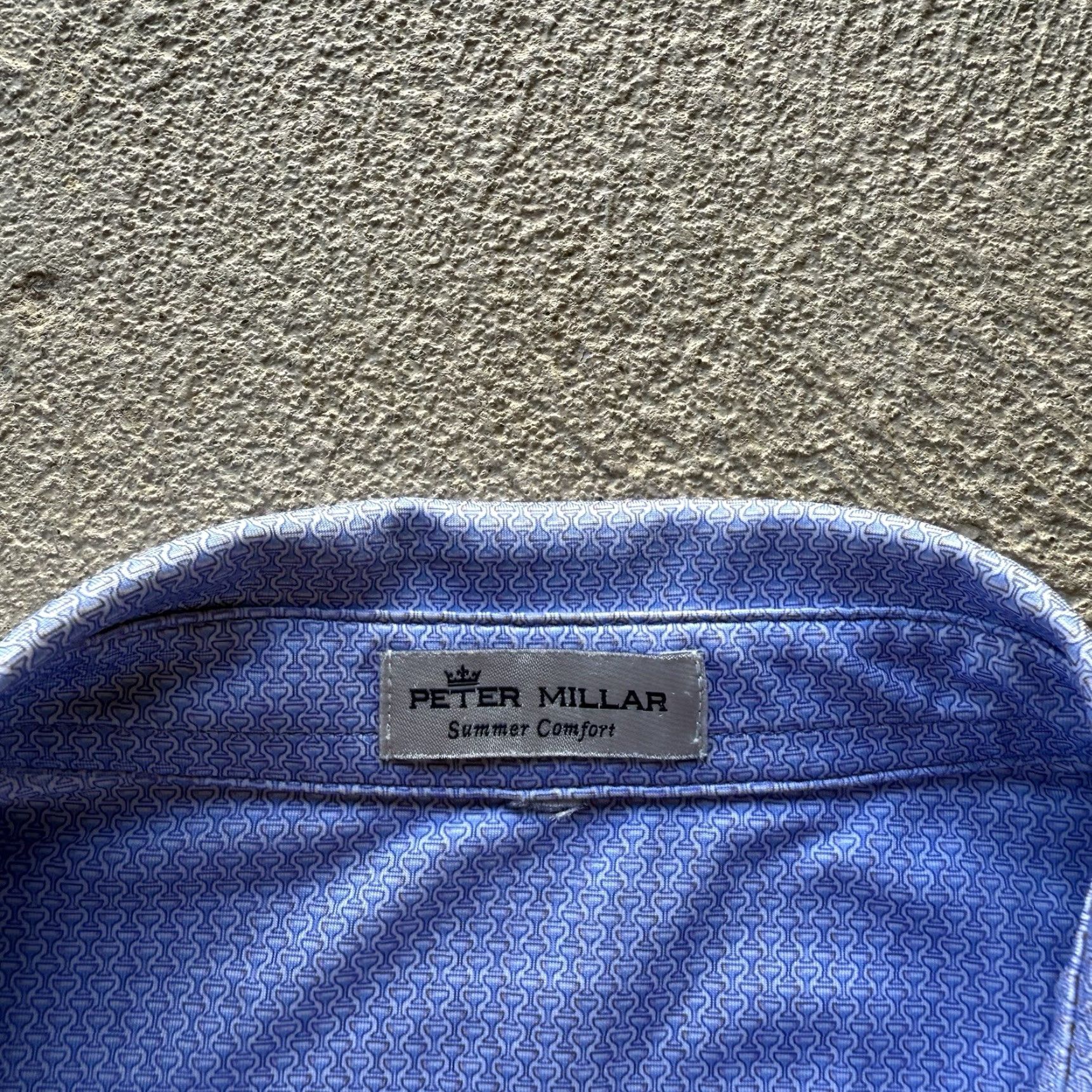 Peter Millar Peter Millar Polo Mens XL Blue Summer Comfort Stretch Golf Drink Cocktail Polo Shirt Size US XL / EU 56 / 4 - 6 Thumbnail