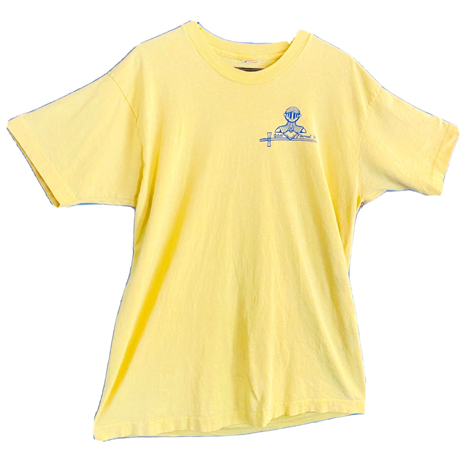 Fruit Of The Loom VINTAGE 1990s Yellow College drinking Shirt Men’s XL Cotton Xlarge Fruit of the Loom’s T-Shirt Short Sleeve Round Neck Beer Graphic Men Size US XL / EU 56 / 4 - 2 Thumbnail