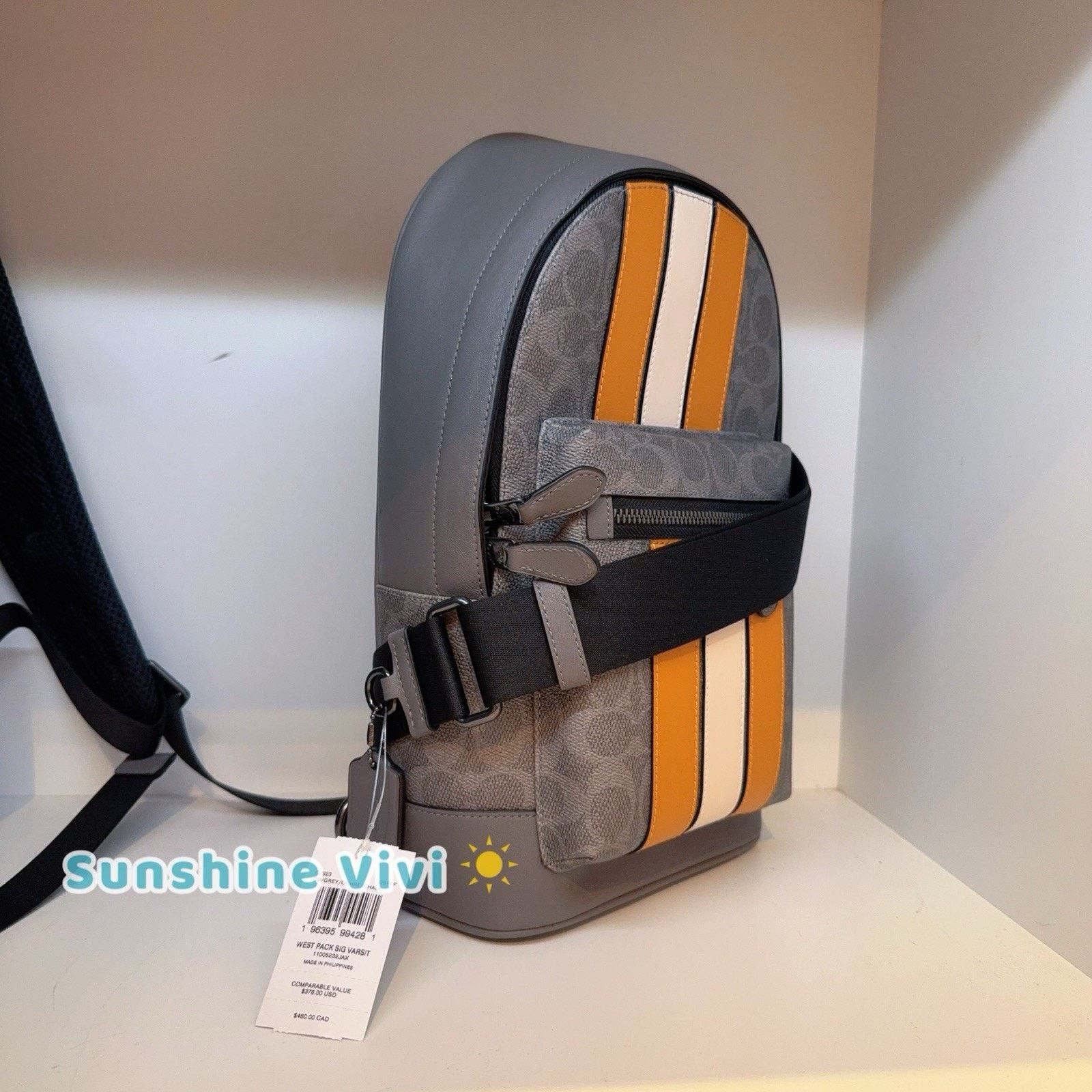 Coach NWT Coach West Pack In Signature Canvas Varsity Stripe CV923 Size ONE SIZE - 3 Thumbnail