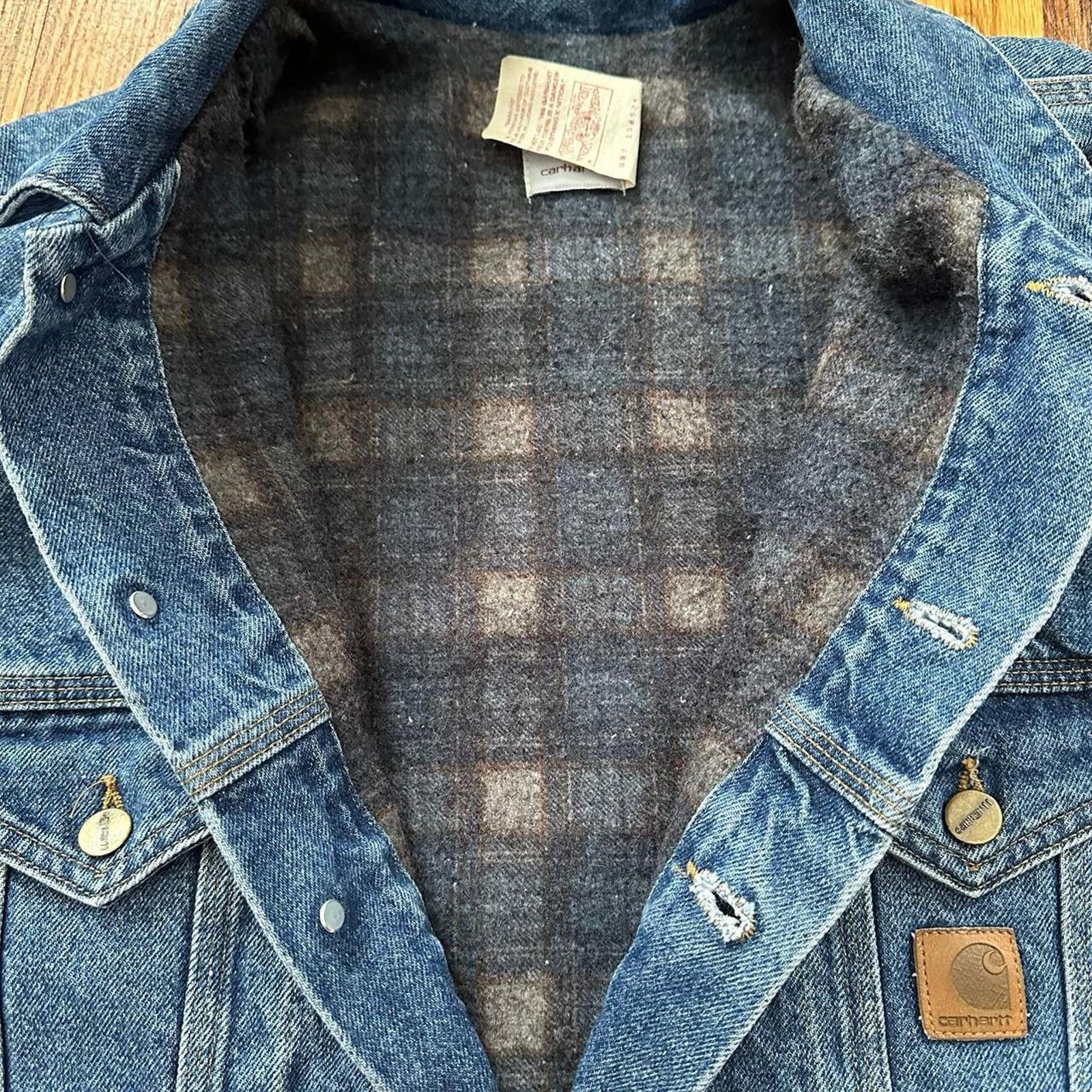 Carhartt Vintage 1997 Carhartt JB0998 Denim Jacket Blanket Lined XL Size US XL / EU 56 / 4 - 5 Thumbnail
