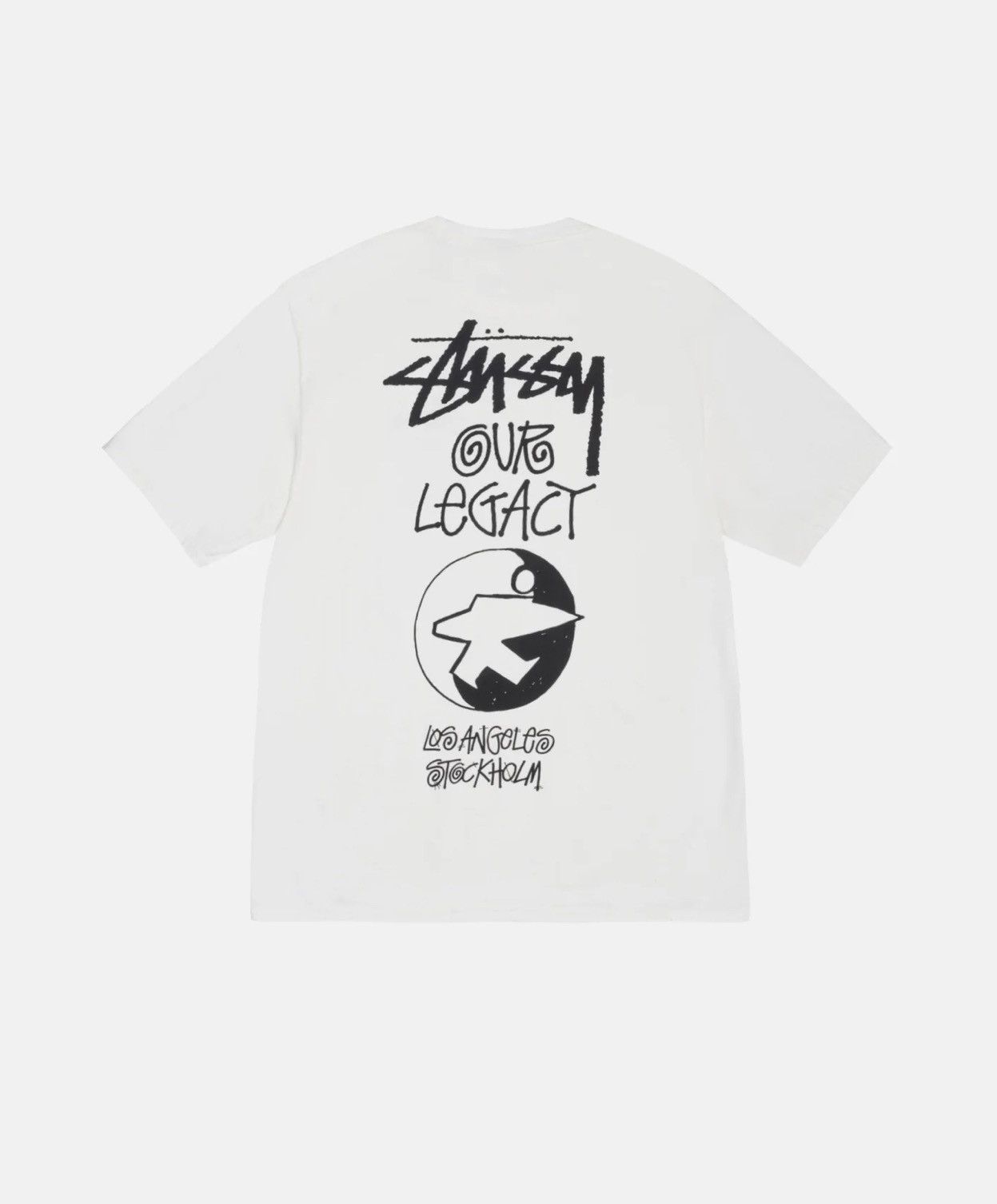 Pre-owned Our Legacy X Stussy Our Legacy Work Shop X Stussy Surfman Tee Pigment Dyed In White