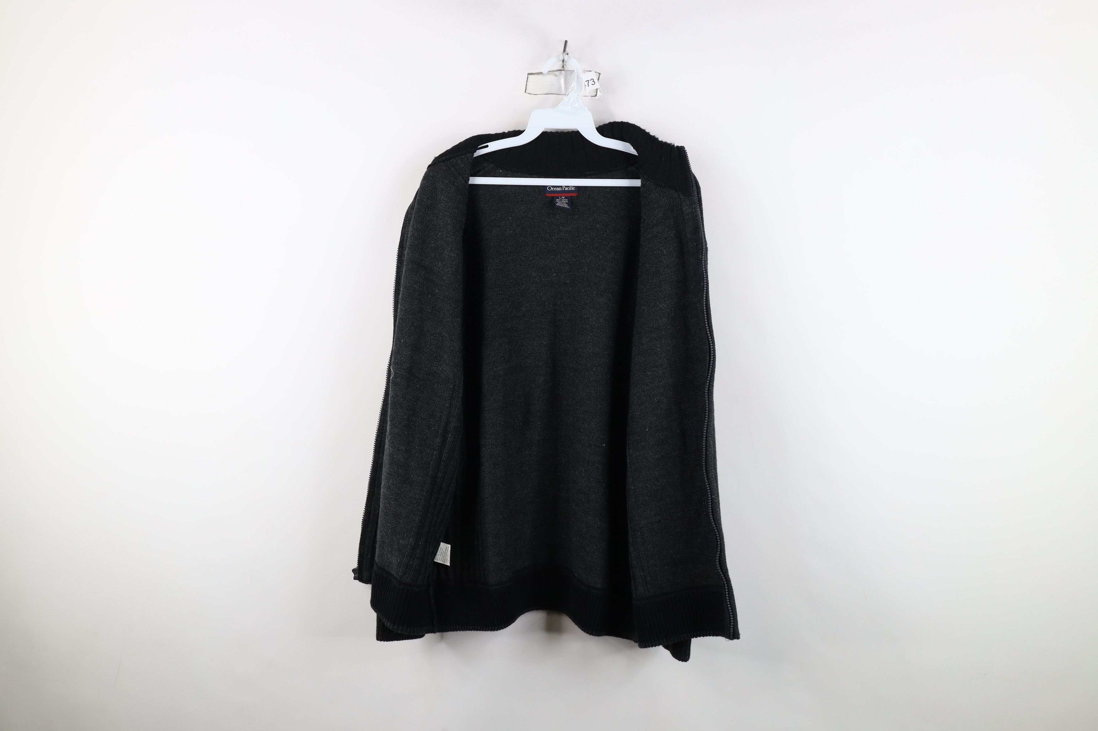 Ocean Pacific Vintage Ocean Pacific OP Surfing Knit Full Zip Sweater Gray Size US L / EU 52-54 / 3 - 6 Thumbnail
