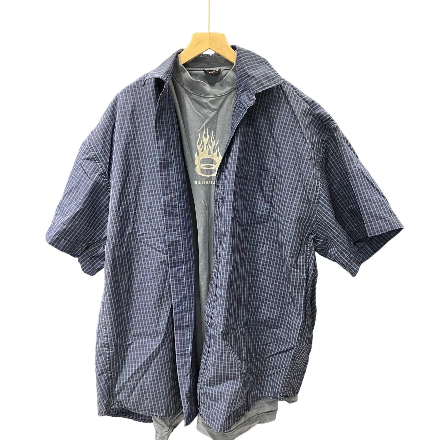 Balenciaga Balenciaga Plaid Layered Shirt Size M Size US M / EU 48-50 / 2 - 1 Thumbnail