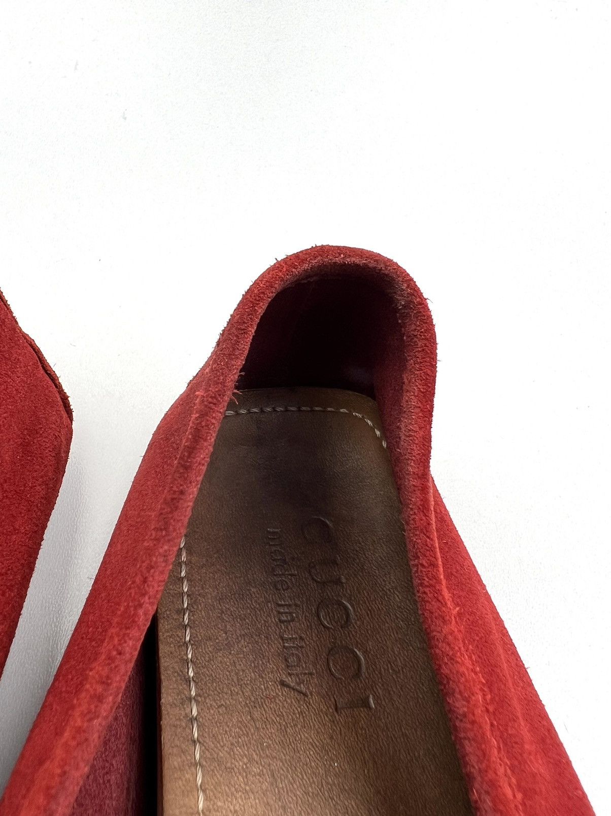 Gucci GUCCI Loafers Drivers Leather Shoes Web Stripe Red Men's Size US 8.5 / EU 41-42 - 18 Thumbnail