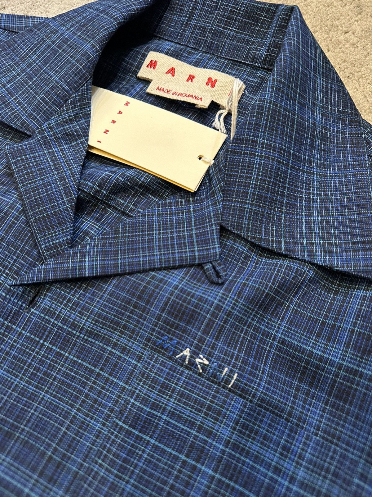 MARNI OVERSIZED BOWLING SHIRT BLUE