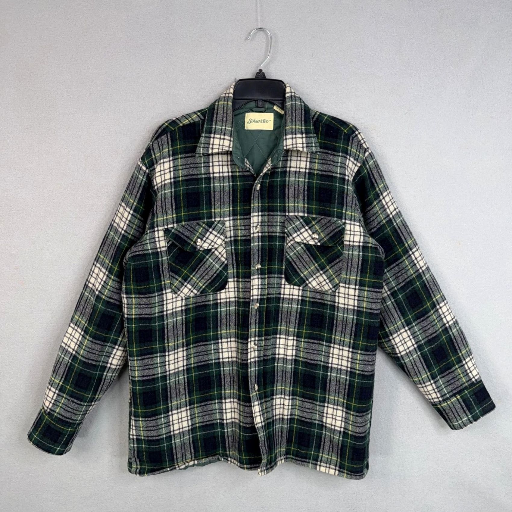 Vintage VINTAGE St. John's Bay Jacket Mens Large Green Plaid Quilted Wool Shirt Shacket Size US L / EU 52-54 / 3 - 2 Thumbnail
