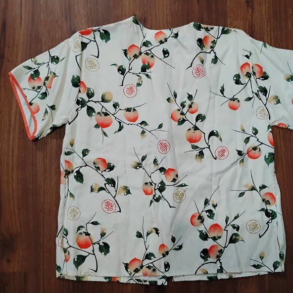 Other Vintage Leisure Fashions Peach Blossom Rayon Blouse Shirt Size M / US 6-8 / IT 42-44 - 5 Thumbnail