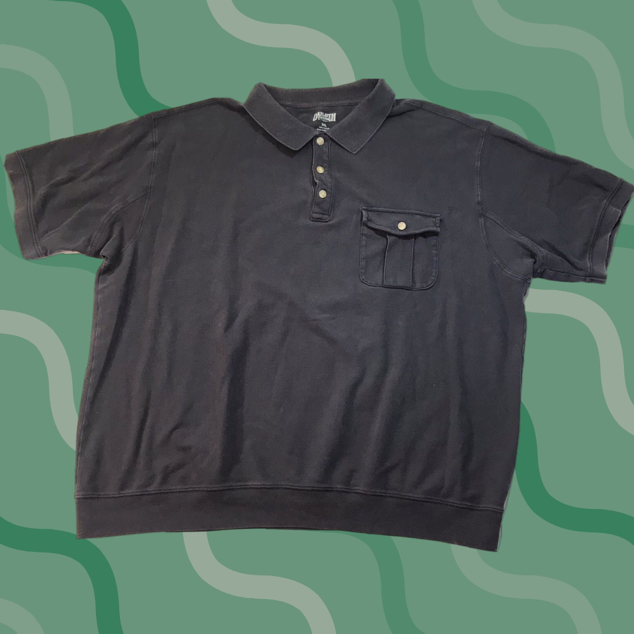 Vintage Duluth Mens Heavy Polo Shirt Outdoors Hiking Casual Short Sleeve 2XL Blue 100% Cotton Knit Button Collared Regular Size US XXL / EU 58 / 5 - 1 Thumbnail