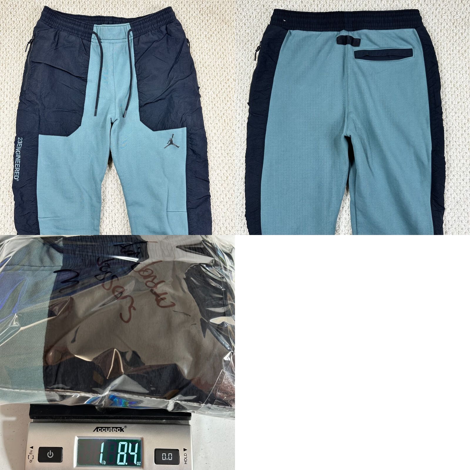 Jordan Brand Nike Air Jordan 23 Engineered Fleece Jogger Mens M Black/Green Sweatpants - Classic - Athletic Wear - Slim Fit - M Size US 31 - 9 Thumbnail