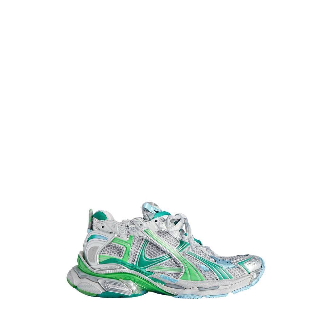BALENCIAGA Runner $1190 Women's Gray/Green/Blue Sneakers New