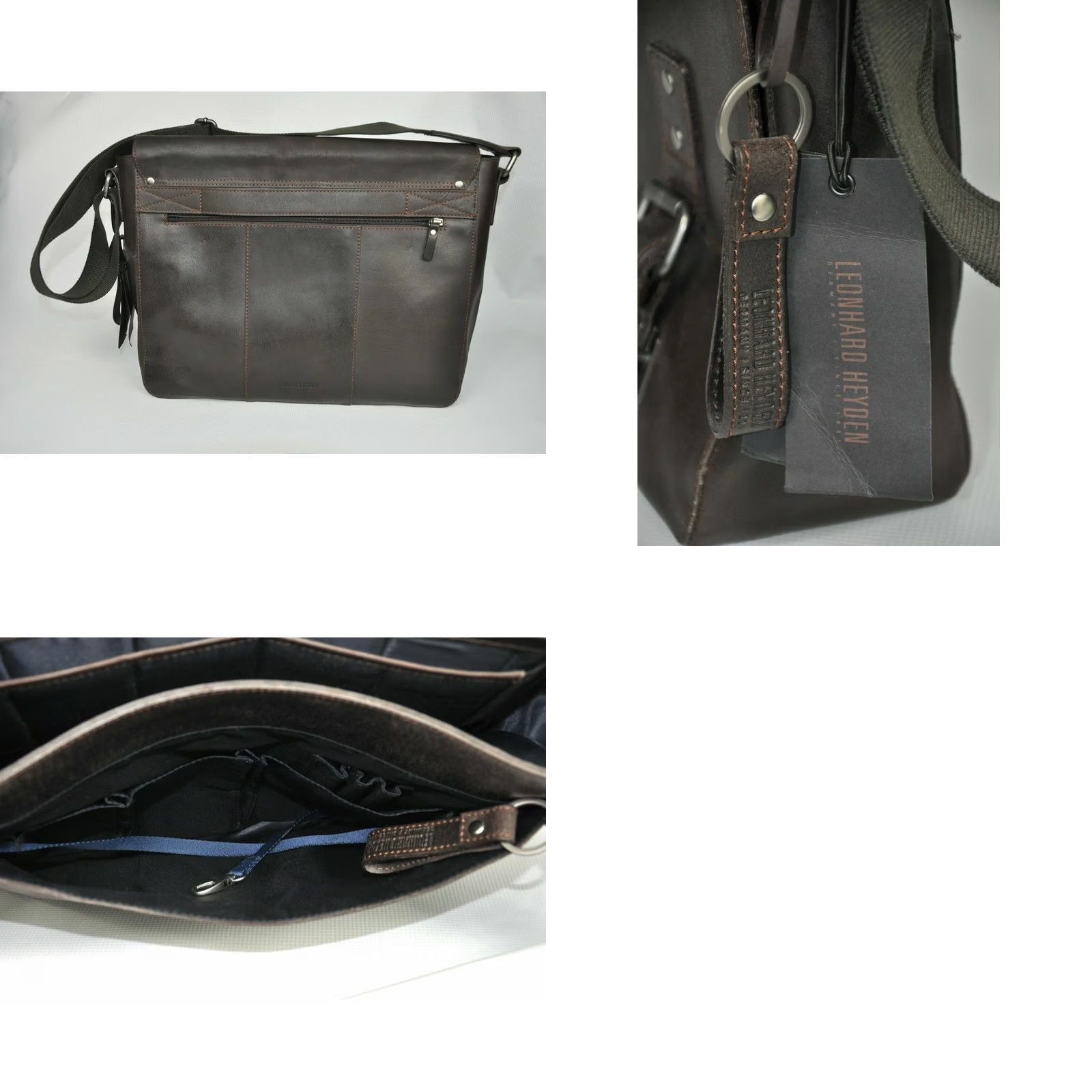 Vintage Leonhard Heyden Dakota Messenger L Leather Bag 38cm 10cm Brown Mens Size ONE SIZE - 8 Thumbnail