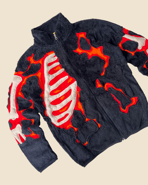 Handmade × Japanese Brand 1OF1 REWORKED SKELETON CRACKY LAVA POLAR FLEECE SIZE M Size US M / EU 48-50 / 2 - 3 Thumbnail