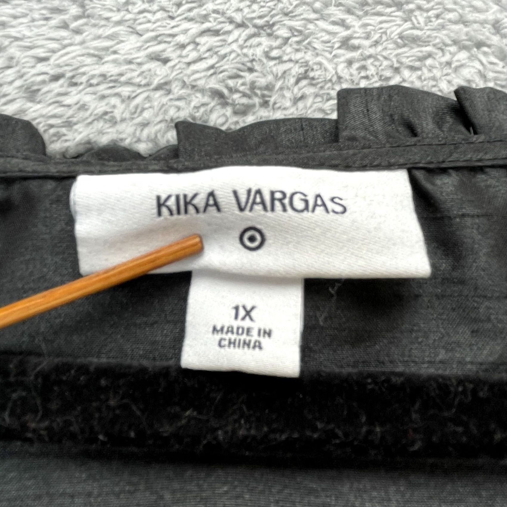 Vintage Kika Vargas Dress Womens XL Plus Black Fit & Flare Puff Sleeve Tiered Ruffle Short Sleeve V-Neck Size XL / US 12-14 / IT 48-50 - 5 Thumbnail