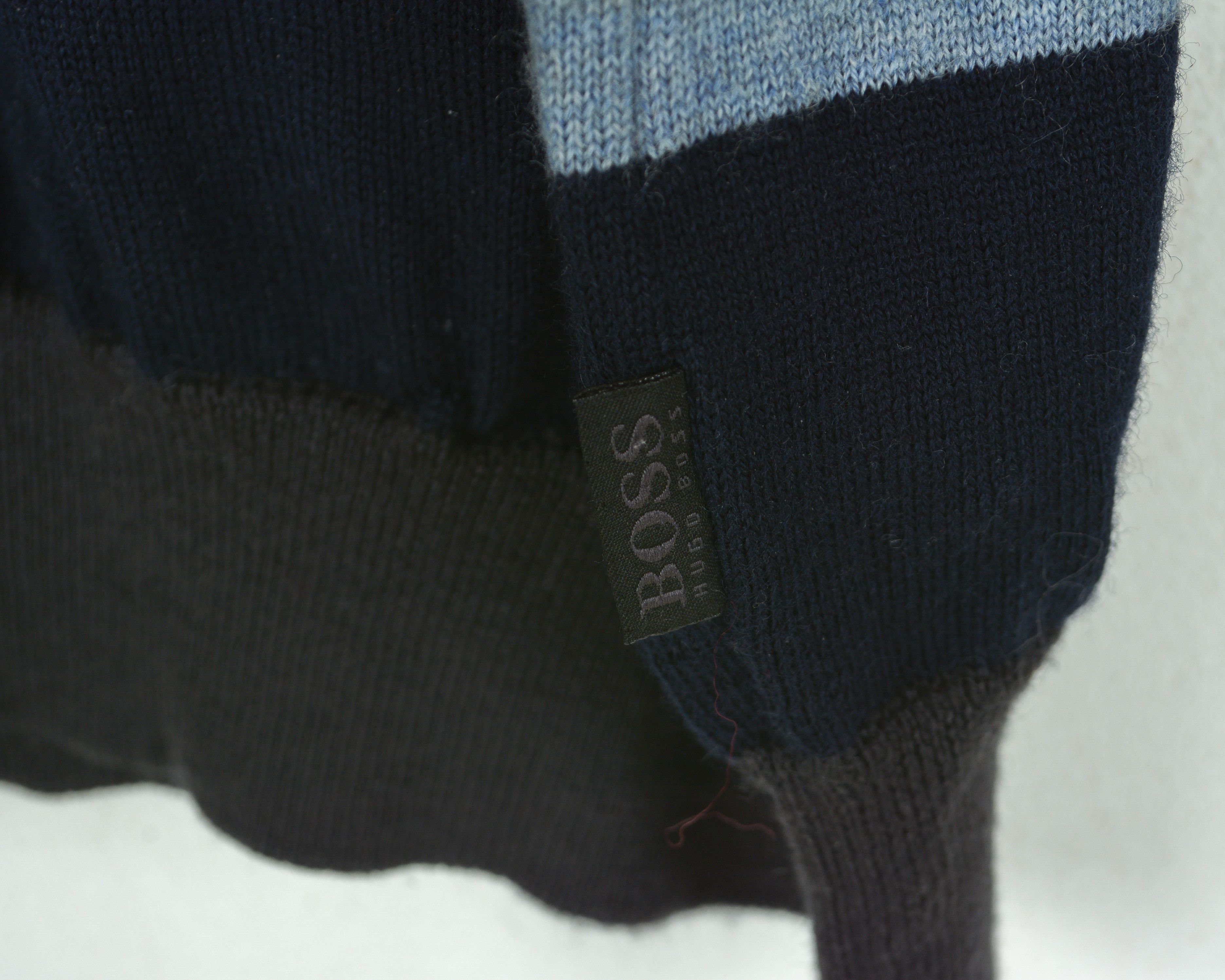 Hugo Boss Regular Fit Wool Knit Sweater M Jumper Pullover Striped Size US M / EU 48-50 / 2 - 5 Thumbnail