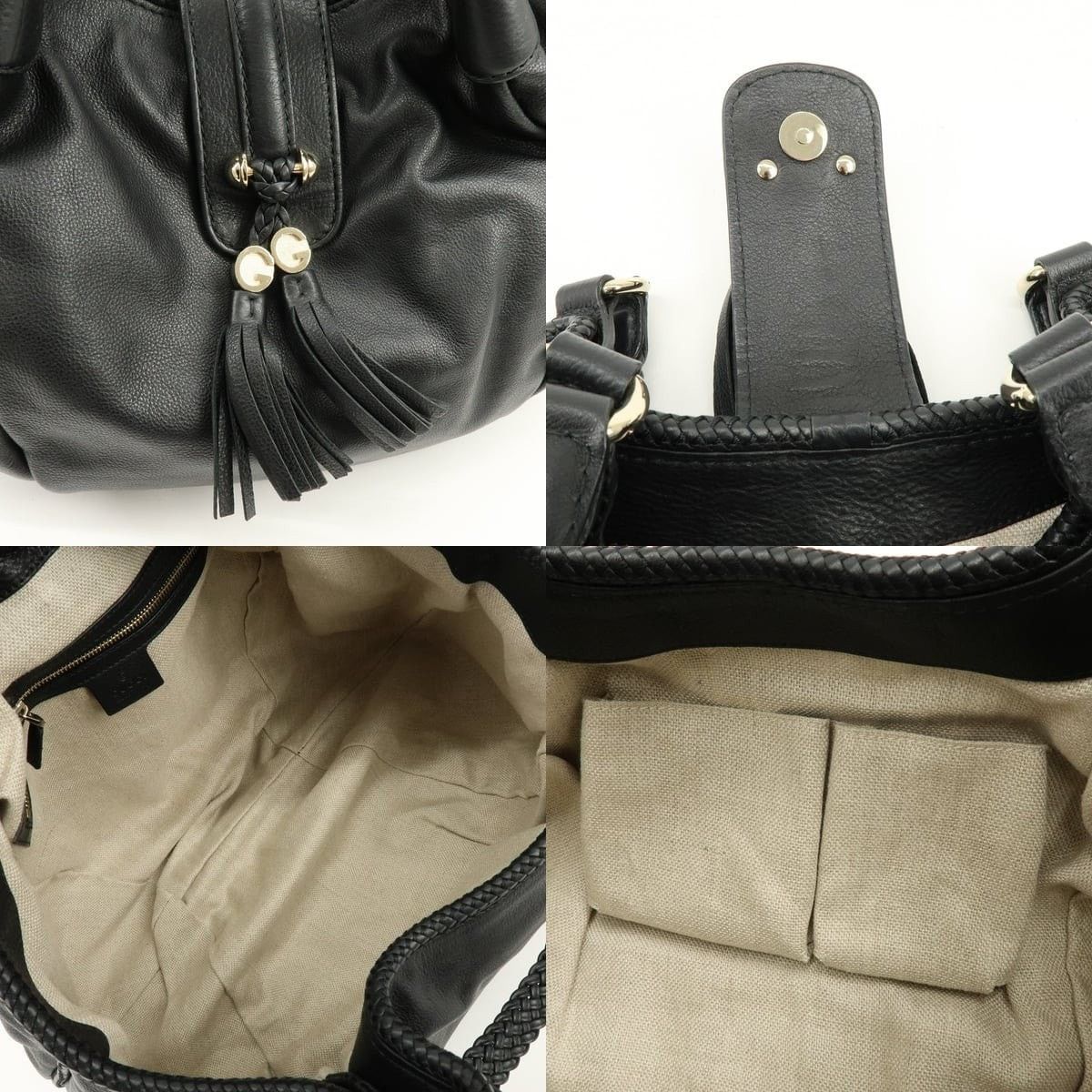 Gucci Gucci Marrakech Leather Shoulder Bag Black Size ONE SIZE - 7 Thumbnail