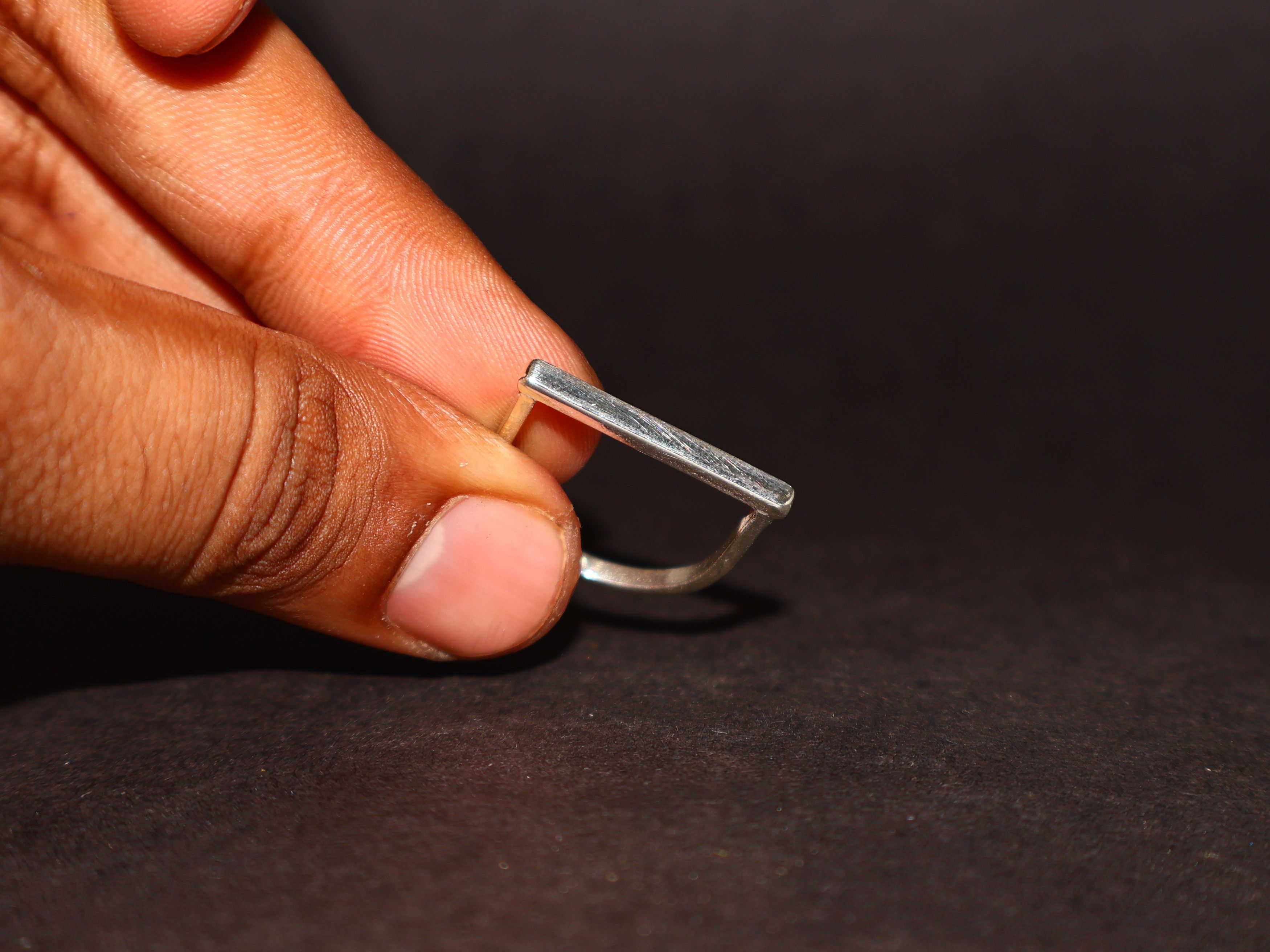 Handmade Bar Ring, Sterling Silver Handmade Ring, Women Ring, Size ONE SIZE - 1 Thumbnail