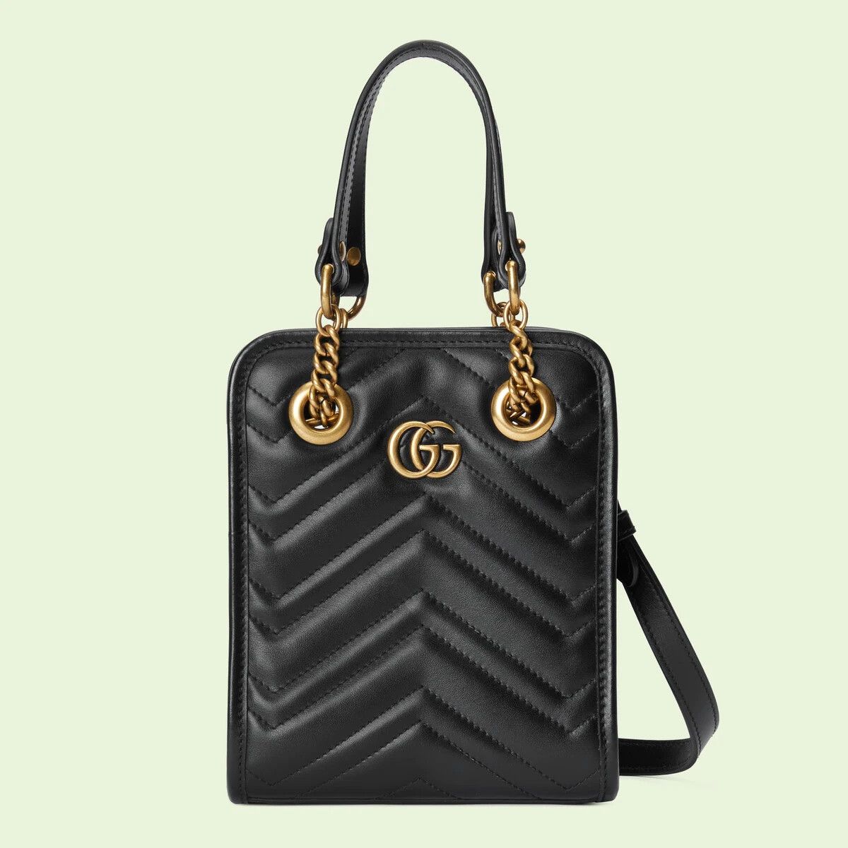 Gucci o1s1wg110225 Size:OS /GG Marmont Matelassé Mini Bag in Black Size ONE SIZE - 1 Thumbnail