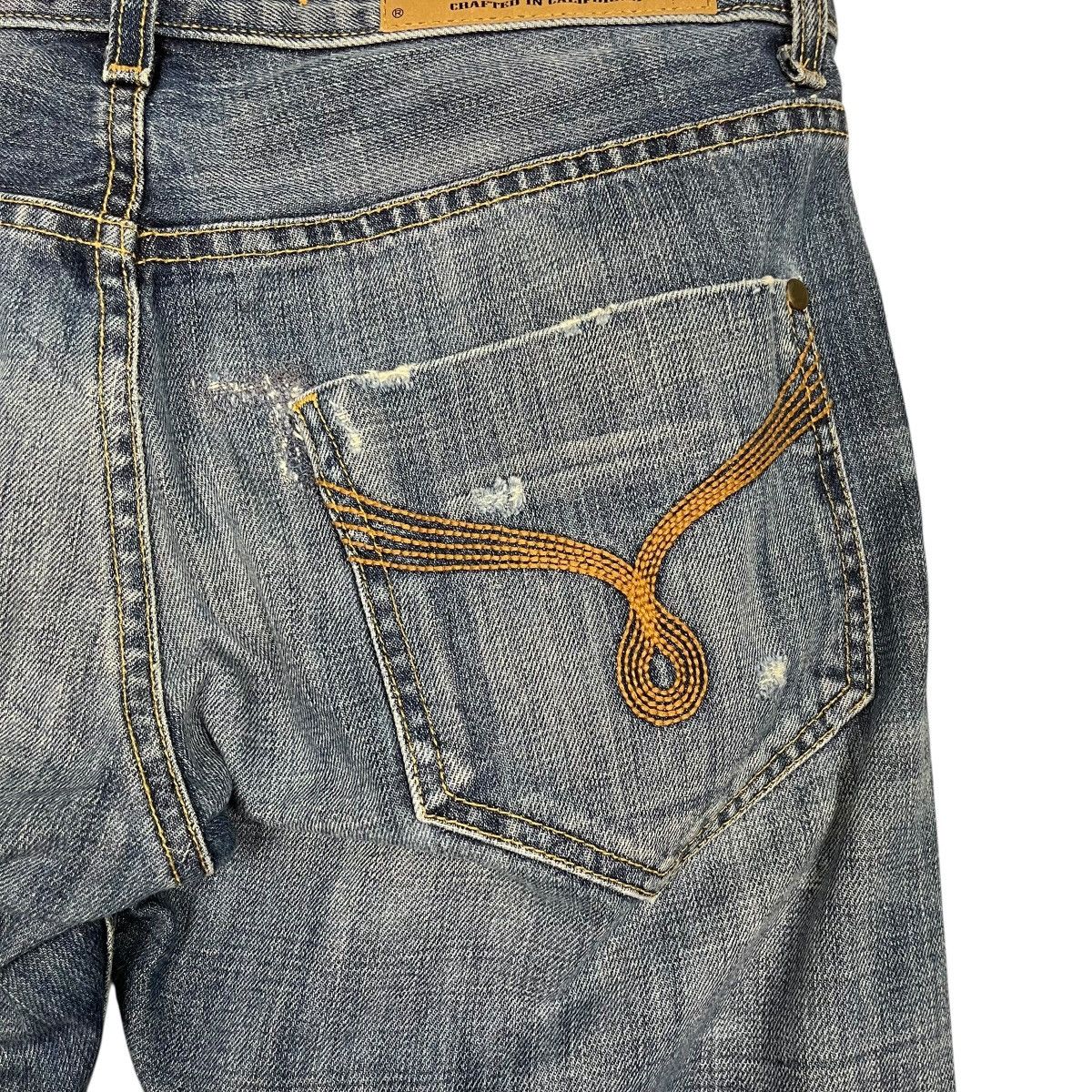 Japanese Brand Vintage 90s 020608 Tears Of Bleu Black Line Denim Size 32" / US 10 / IT 46 - 11 Thumbnail