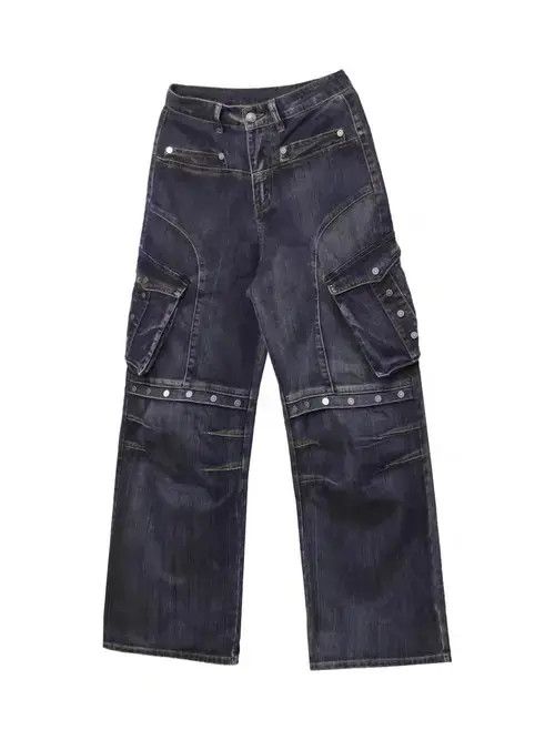 VIBE Retro Heavy Industry Big Pocket Workwear Wide Leg Jeans Size US 32 / EU 48 - 1 Thumbnail