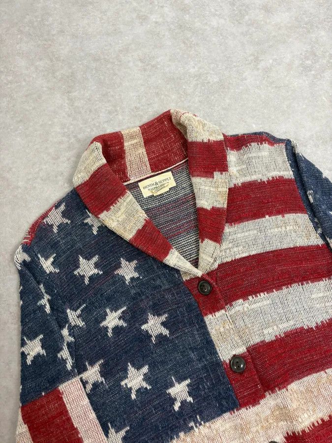 Polo Ralph Lauren 2000s Ralph Lauren Supply USA Flag Cardigan Sweater Size US S / EU 44-46 / 1 - 5 Thumbnail