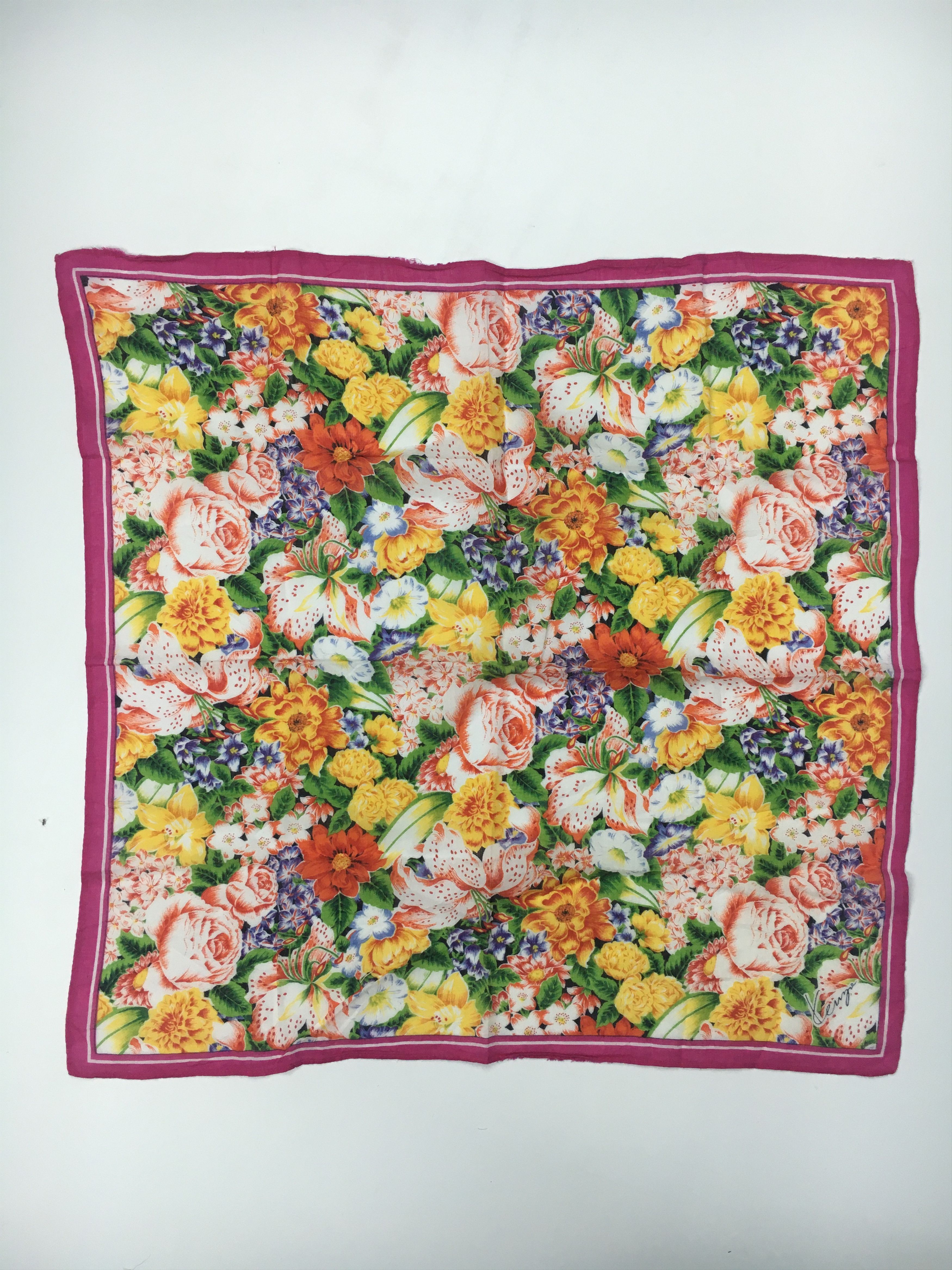Kenzo Kenzo Floral Handkerchief Bandana Neckerchief HKC0016 Size ONE SIZE - 3 Thumbnail