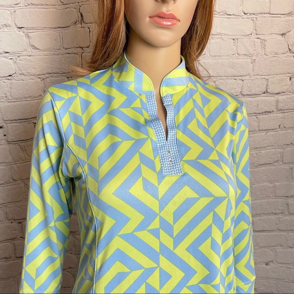 Other Sport Haley Golf Chevron Blue Yellow Shirt Size S Size S / US 4 / IT 40 - 2 Thumbnail