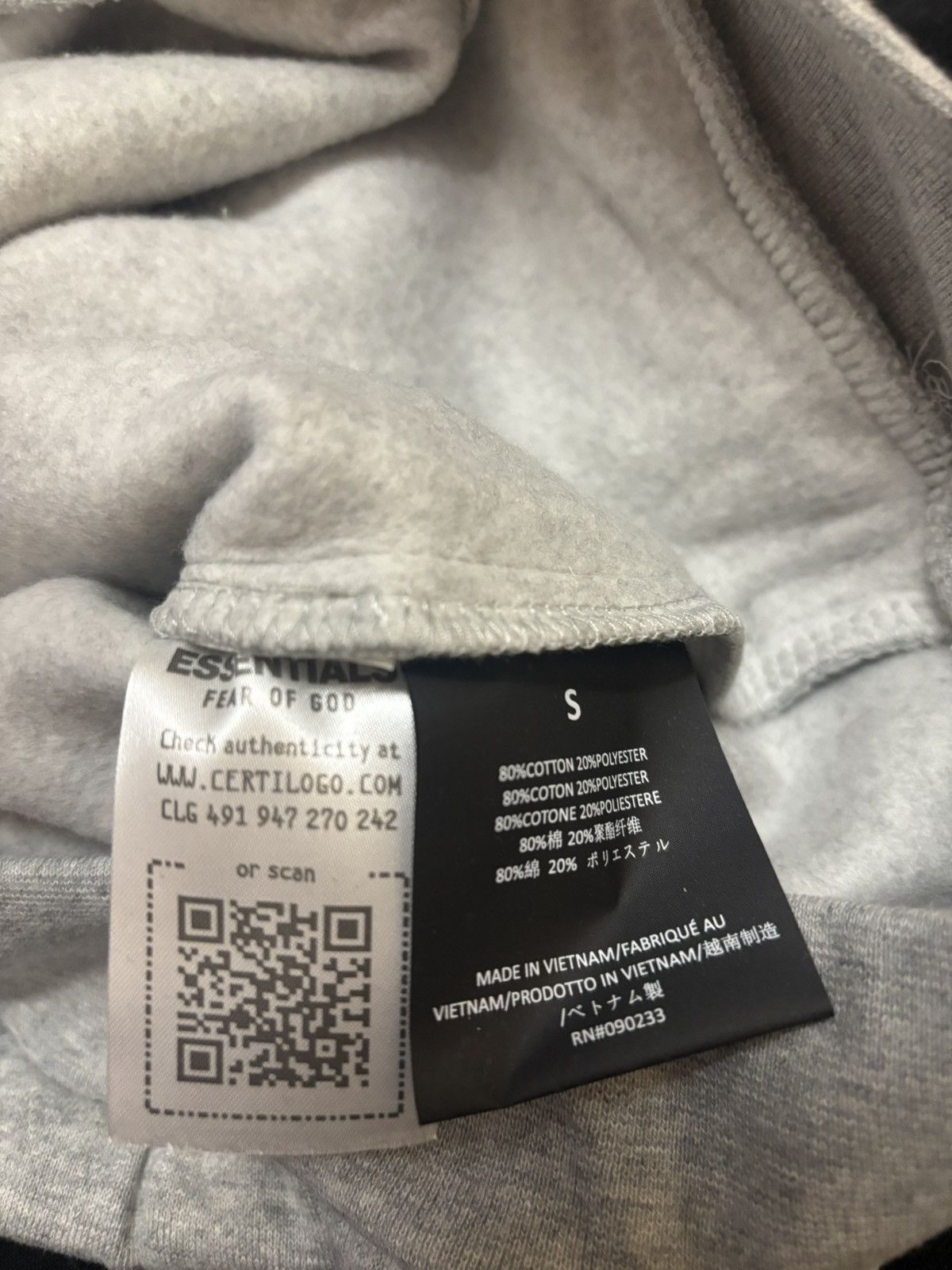 Essentials Essentials Fear Of God Fleece Hoodie Light Heather Grey (S) Size US S / EU 44-46 / 1 - 4 Thumbnail