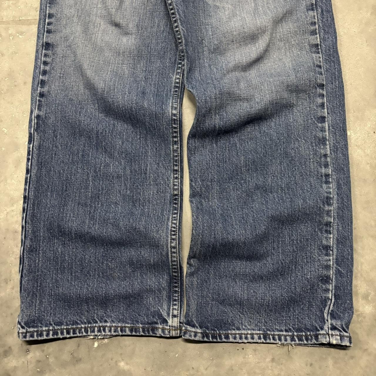 Japanese Brand × Vintage Crazy Vintage Y2K/2000s Baggy Grunge Dark Wash Denim Jeans! Size US 38 / EU 54 - 6 Thumbnail