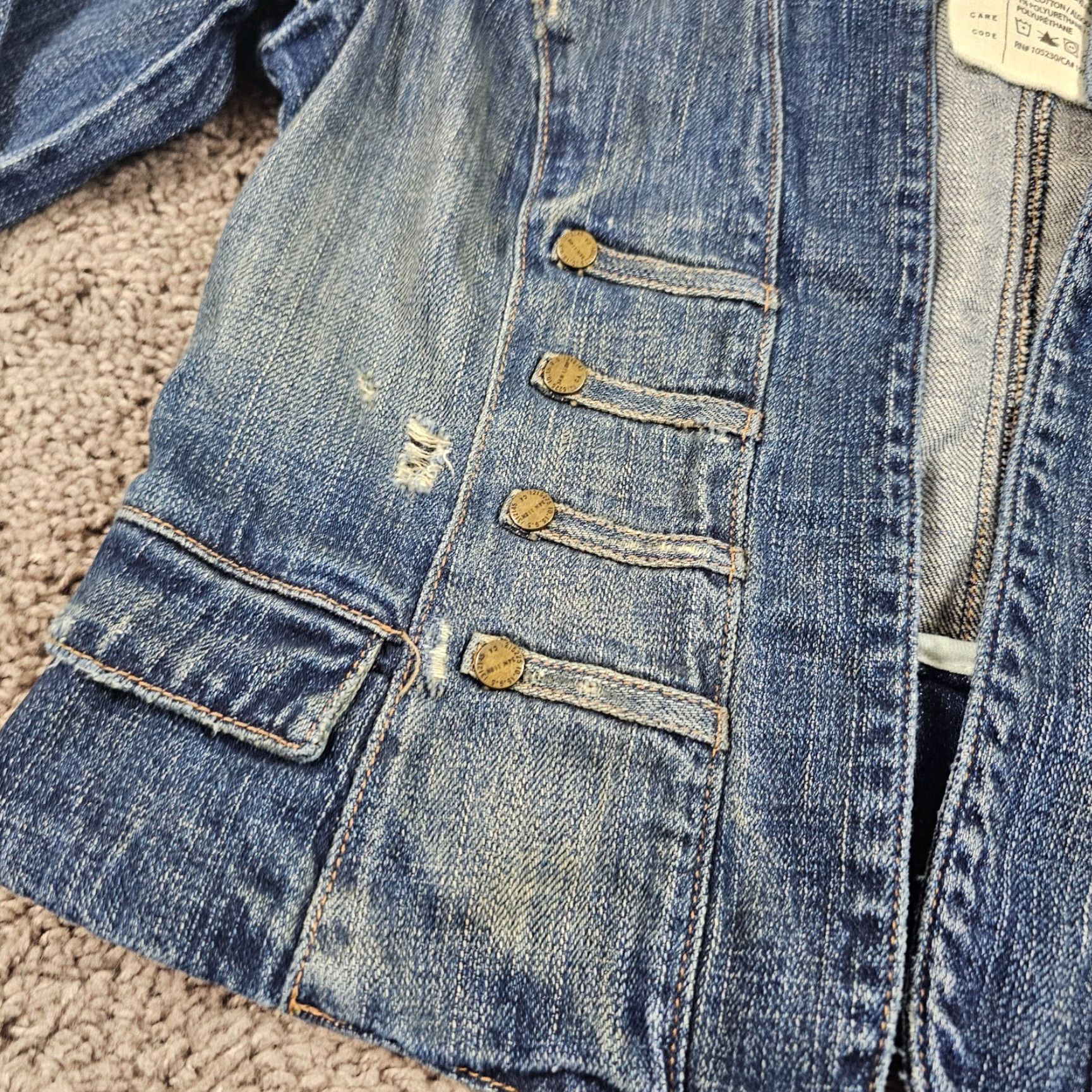 Vintage VINTAGE Current/Elliott Denim Jacket Womens Small Blue 90s Casual Pockets United States Size XS / US 0-2 / IT 36-38 - 4 Thumbnail