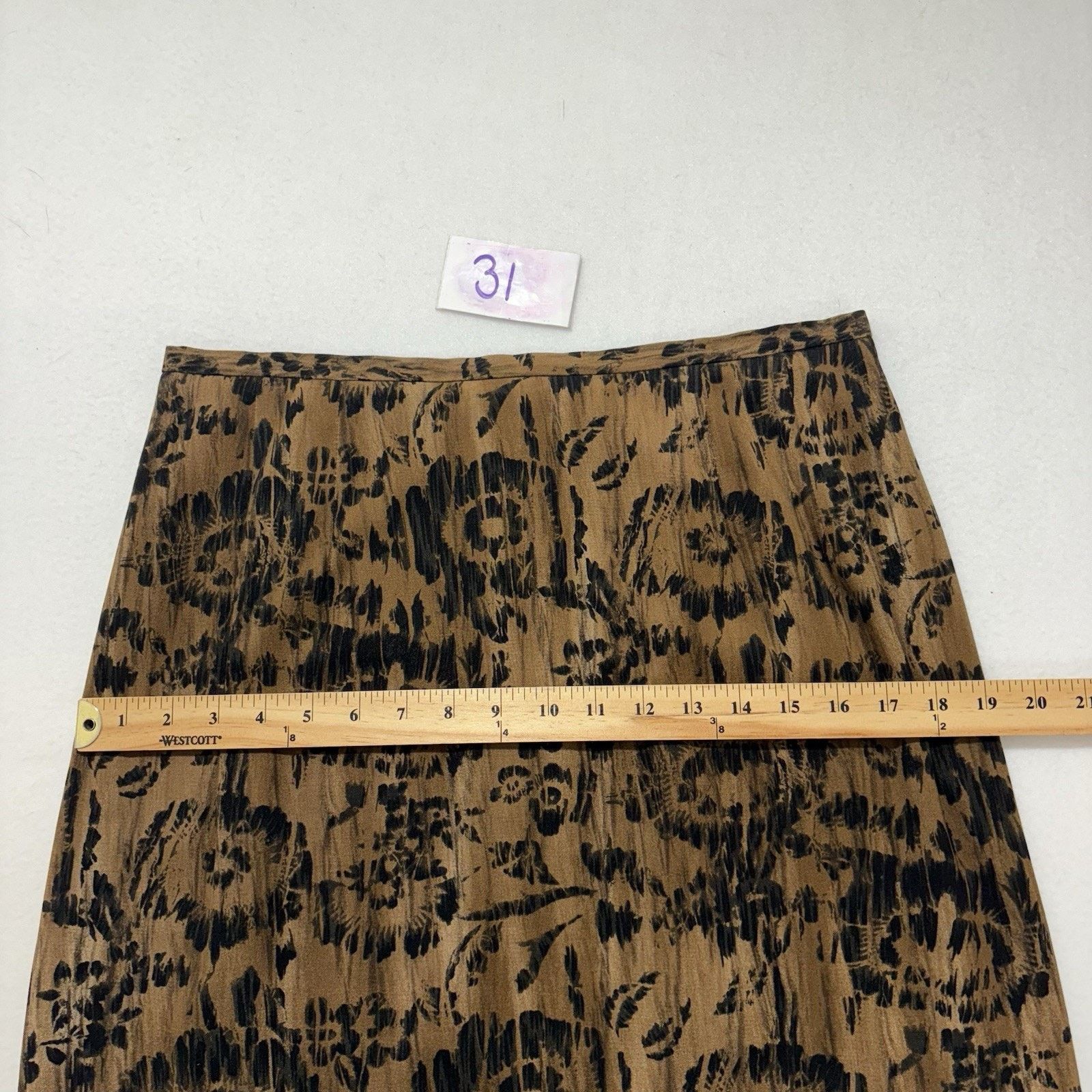 Harve Benard Harve Benard 12 Pencil Skirt Brown + Black Floral Patterned Size 34" / US 12 / IT 48 - 12 Thumbnail