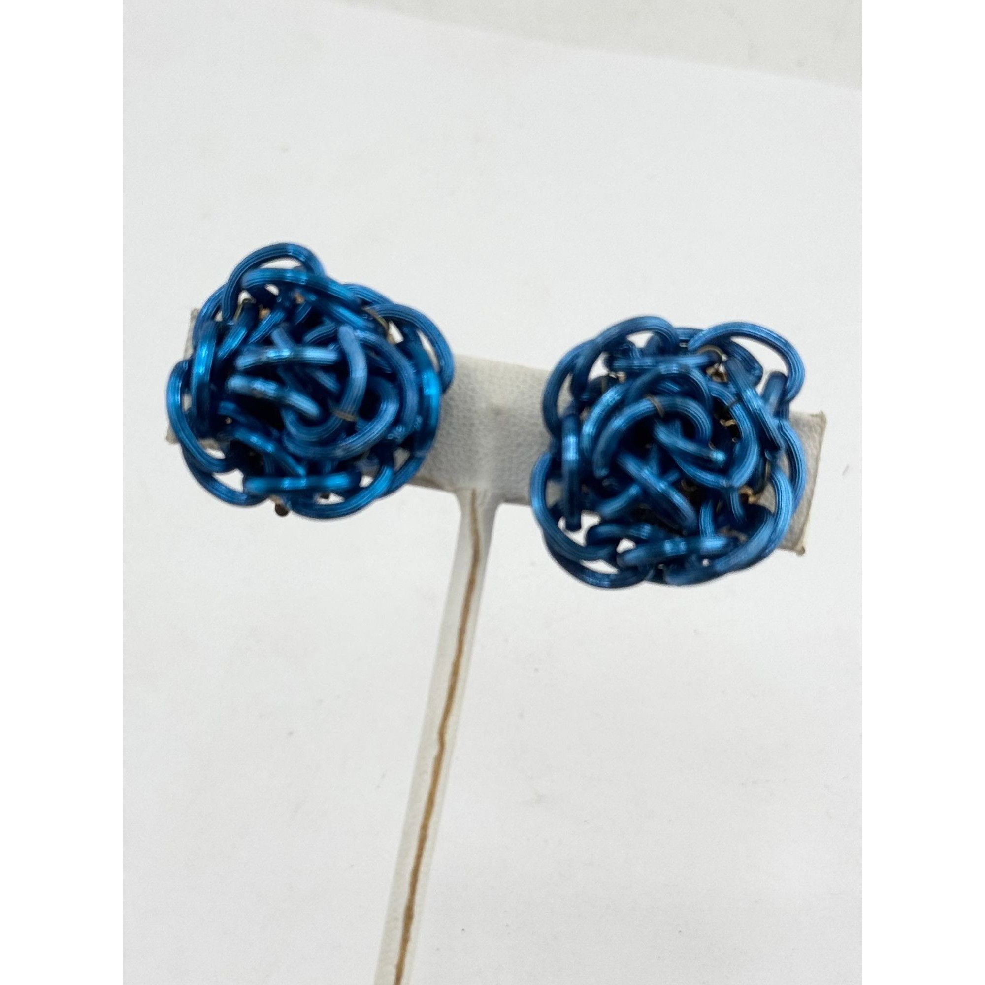 Vintage Vintage blue chain cluster clip on earrings Size ONE SIZE - 3 Thumbnail