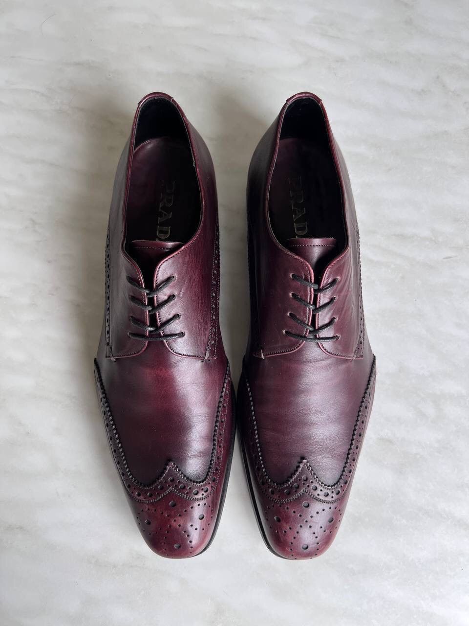 Prada × Vintage PRADA Brogue Oxfords Vintage y2k luxury grunge archive Size US 9 / EU 42 - 18 Thumbnail