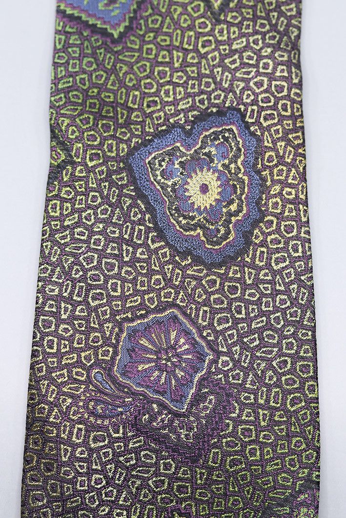 Other Vintage Alpi Silk Tie with Abstract Medallion Pattern Size ONE SIZE - 6 Thumbnail