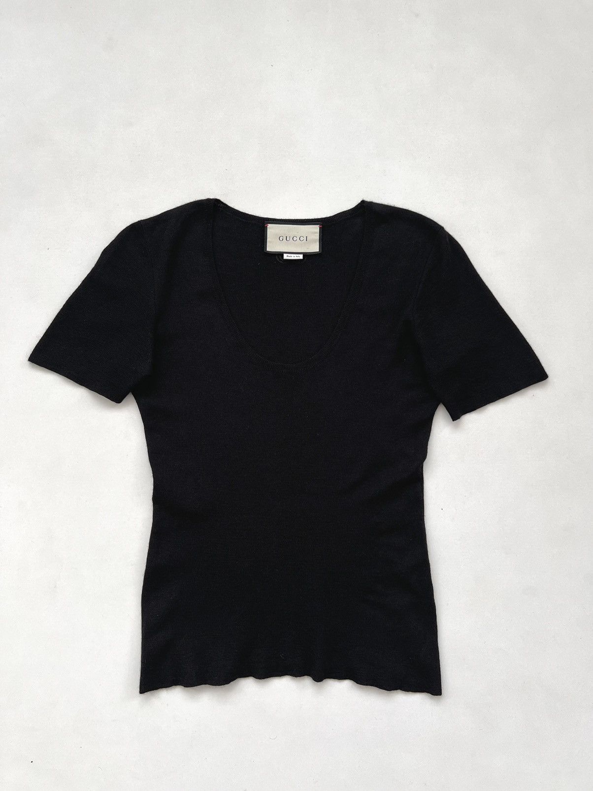 Gucci Gucci Cashmere/Silk Black U Neck Top Size S / US 4 / IT 40 - 9 Thumbnail
