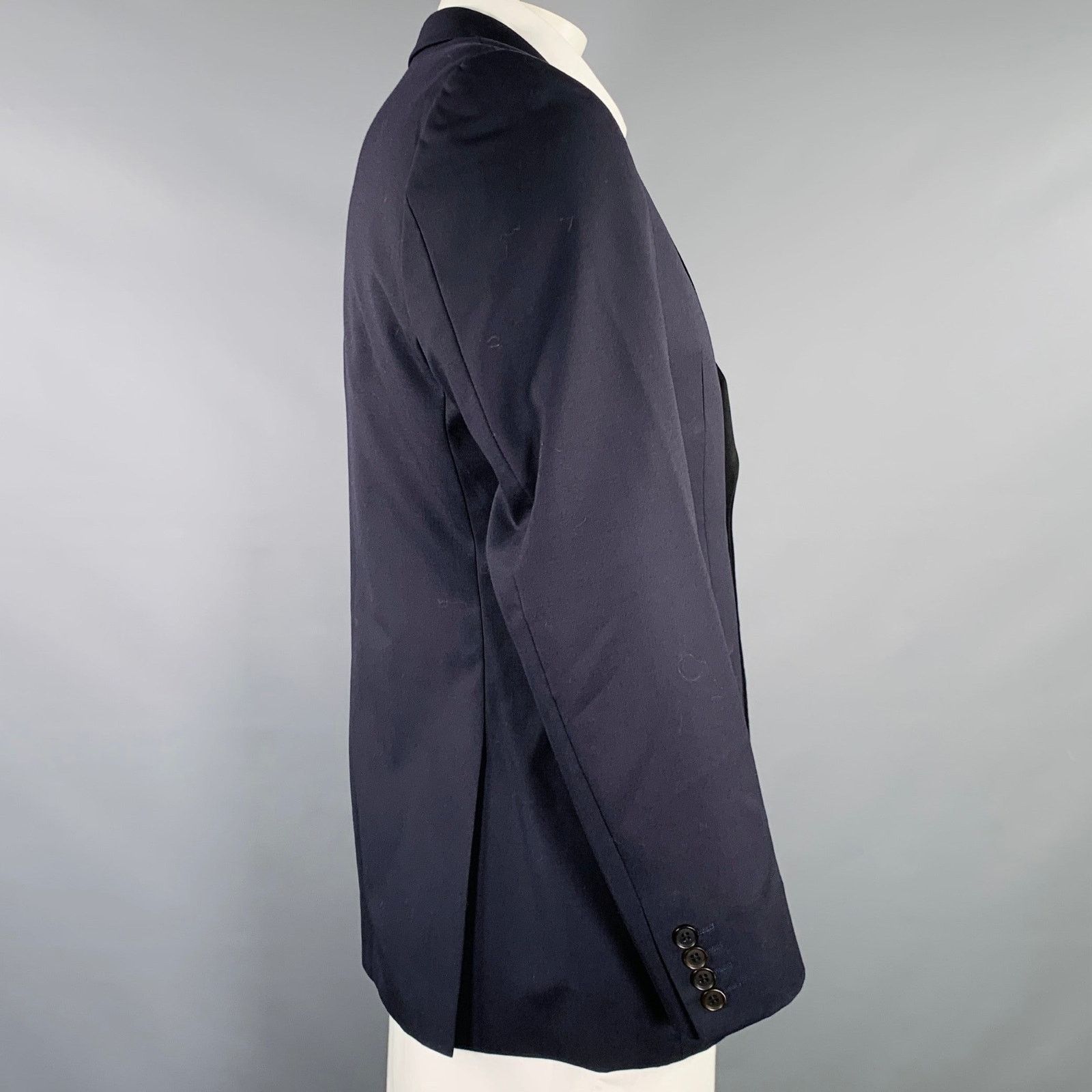 Duckie Brown DUCKIE BROWN Size 42 Navy Black Wool Tuxedo Sport Coat Size 42R - 3 Thumbnail