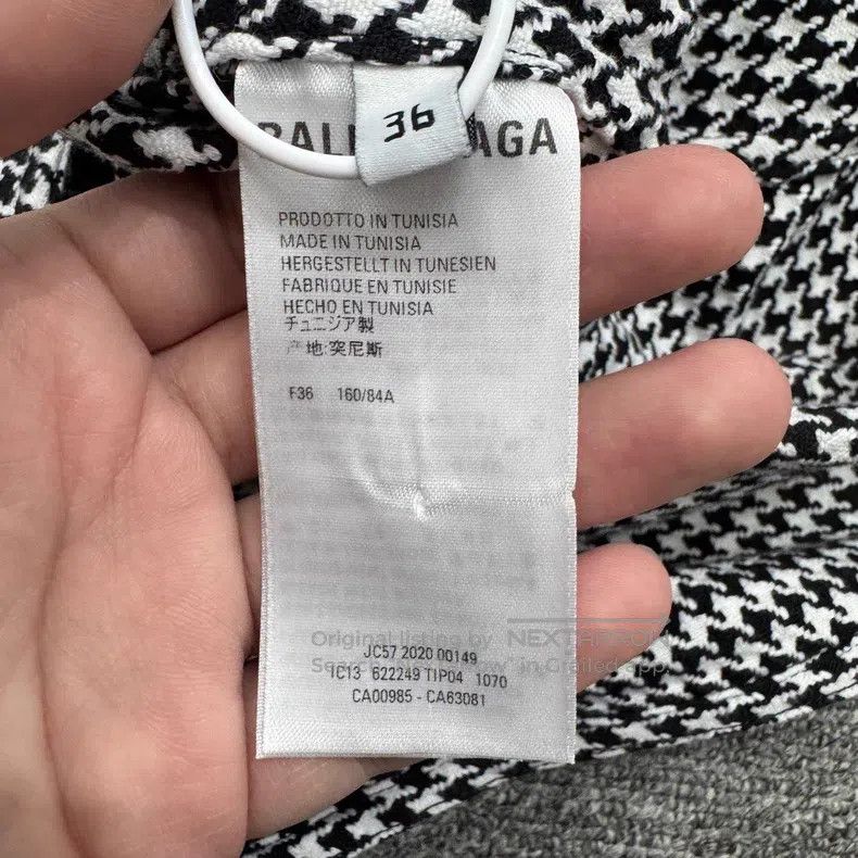 Balenciaga Balenciaga Houndstooth Short Sleeve Shirt Size XS / US 0-2 / IT 36-38 - 3 Thumbnail