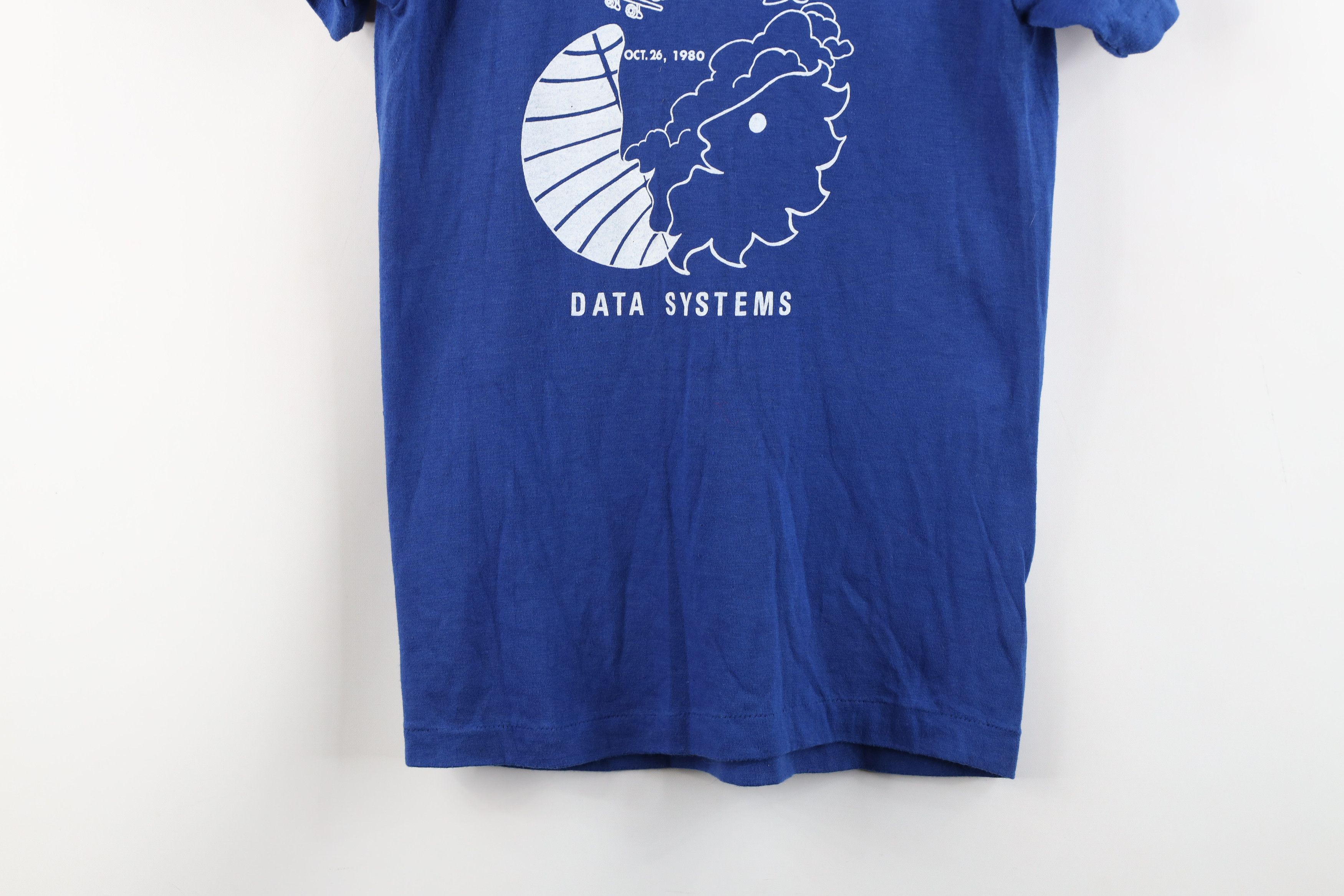 Vintage Vintage 80s Pan Am Airlines Data Systems T-Shirt Blue USA Size S / US 4 / IT 40 - 3 Thumbnail