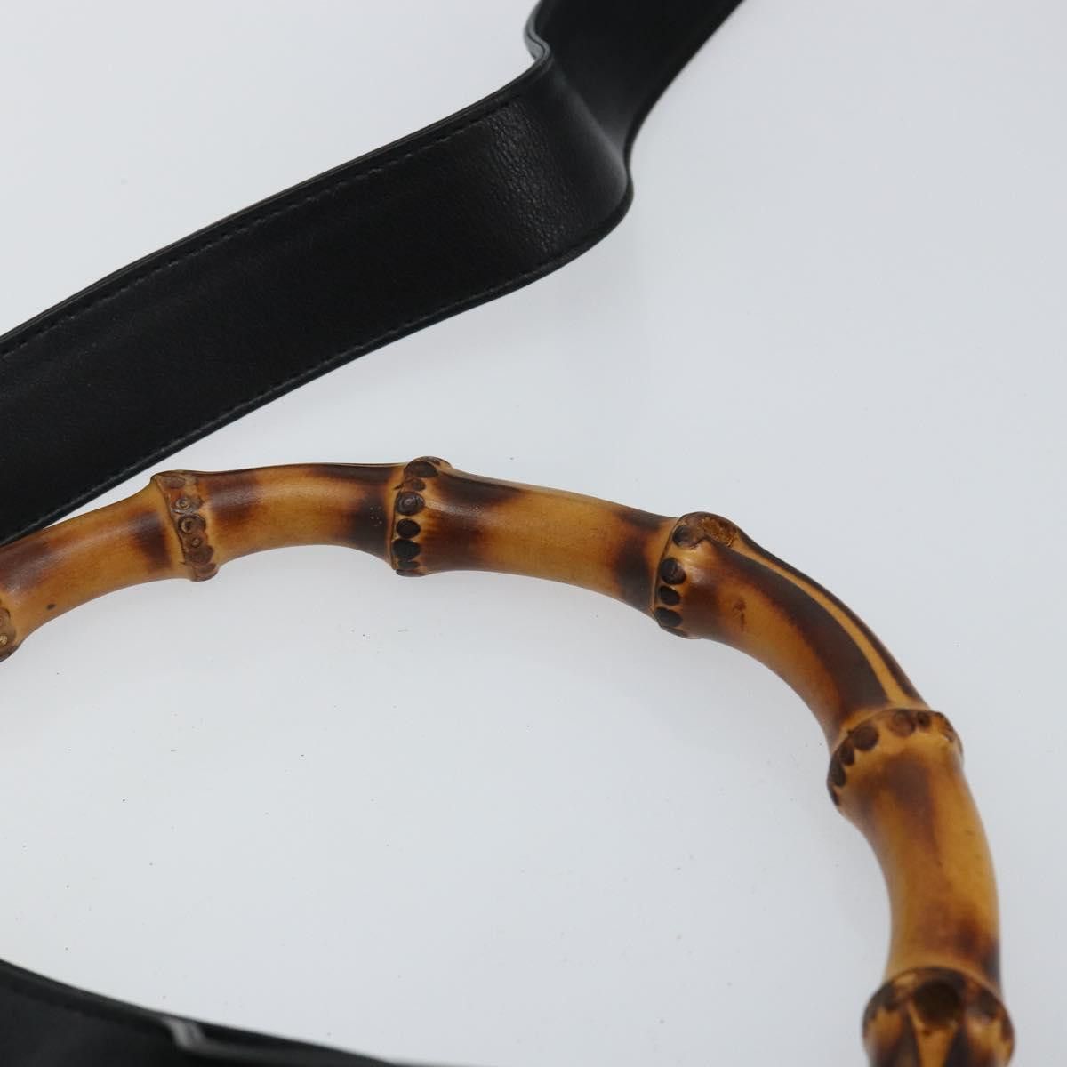 Gucci GUCCI Bamboo Handbag Leather Black Gold 001 001 Size ONE SIZE - 8 Thumbnail