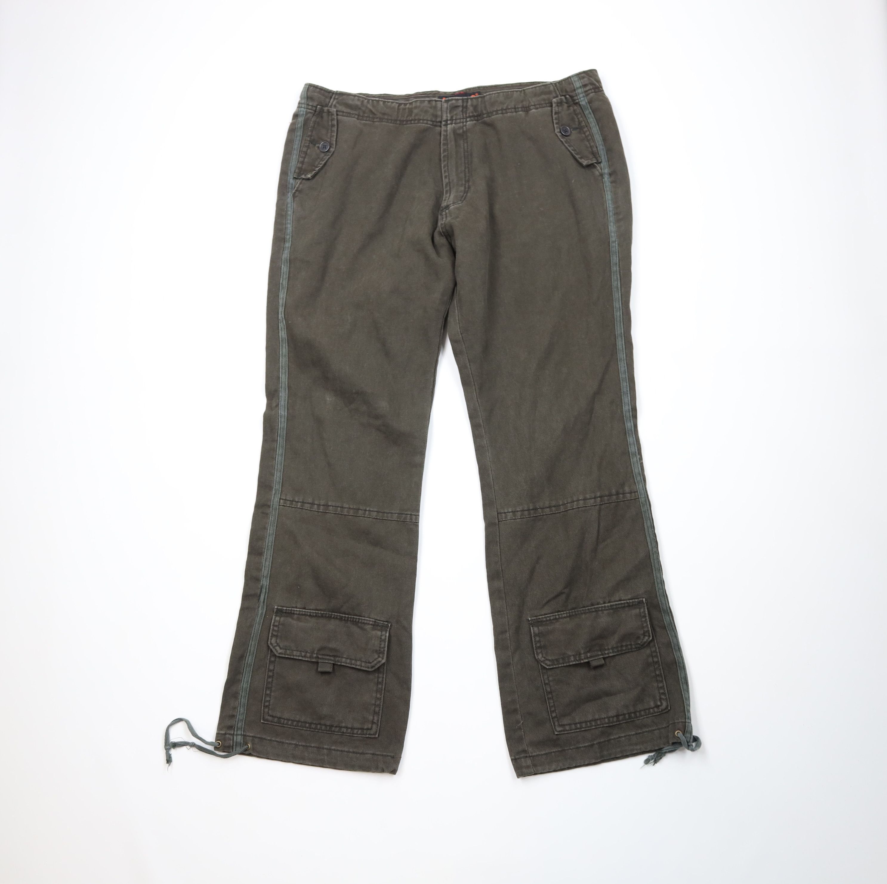 Vintage Vintage 90s Y2K Babydoll Baggy Wide Leg Flare Cargo Pants Size 38" / US 16 / IT 52 - 1 Thumbnail