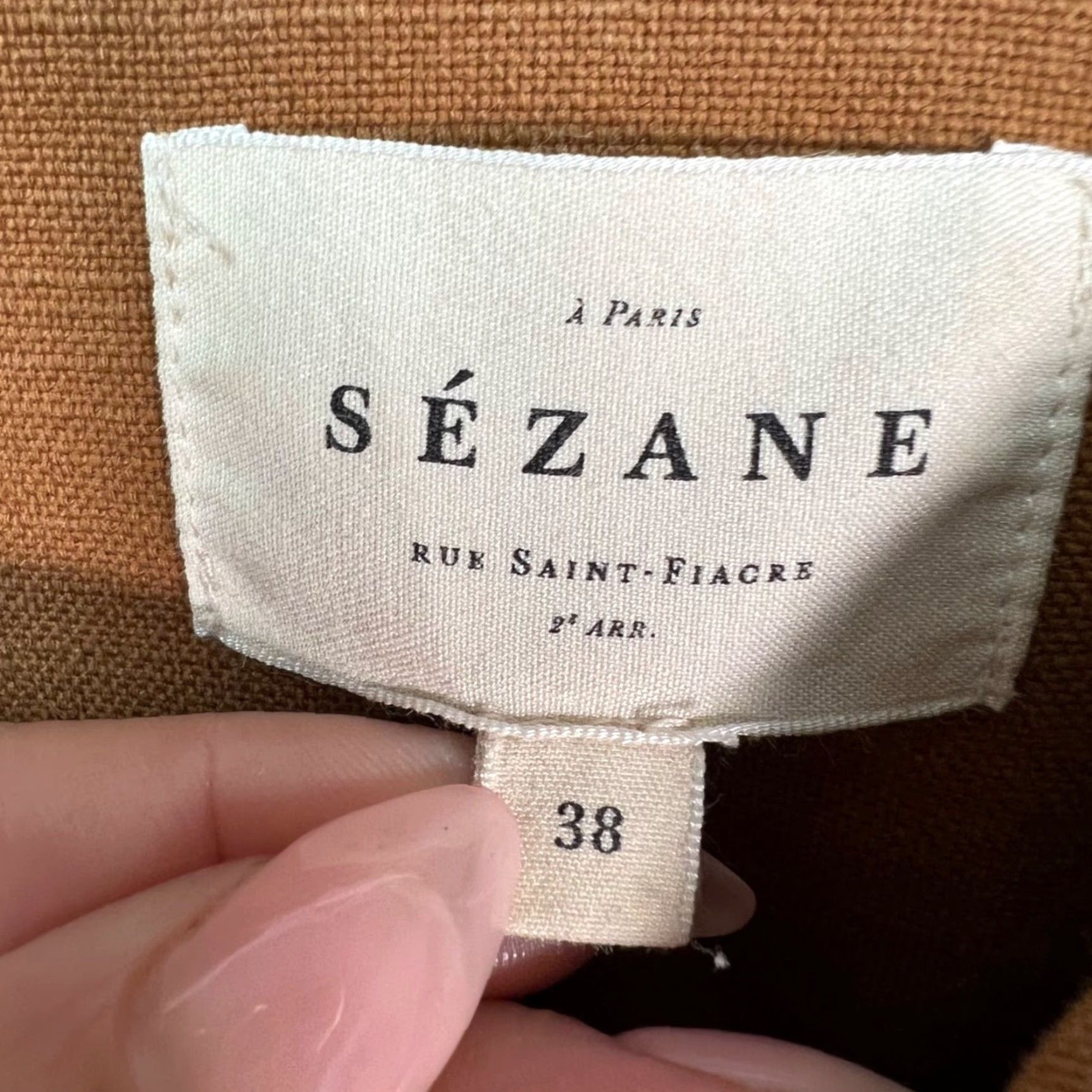 Vintage Sezane Shirt Dress Brown Cotton Button Front Short Sleeve Collared Belt Women's 38 Vintage No? Size XS / US 0-2 / IT 36-38 - 3 Thumbnail