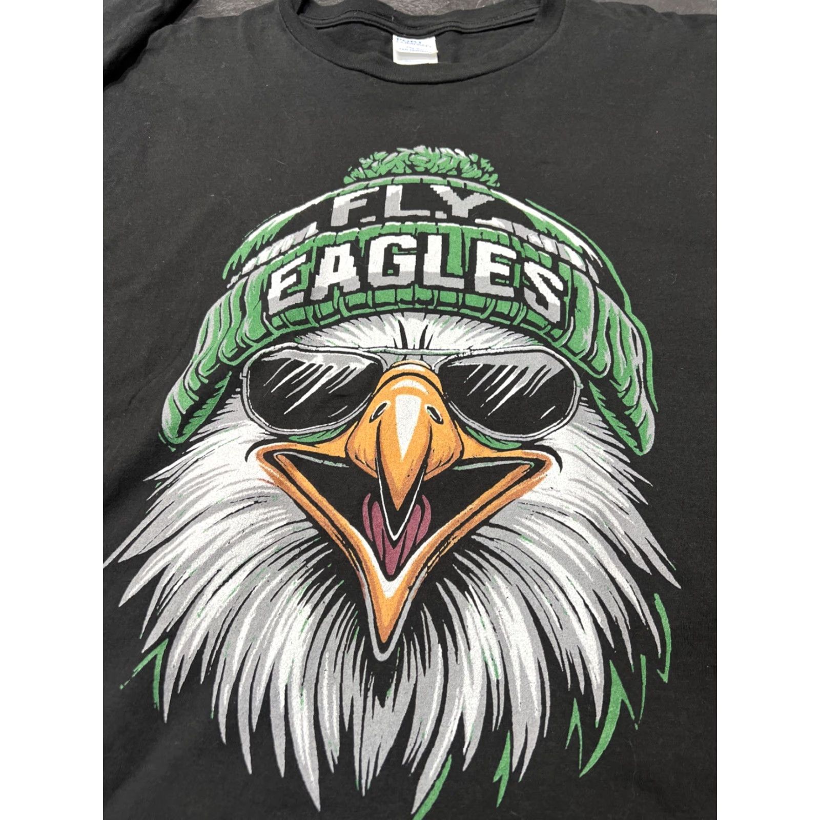 Gildan Gildan T-Shirt Long Sleeve Eagle Bird Vintage Cool Face Eagles Flying Black XL Unisex Adults Mens Womens Size US XL / EU 56 / 4 - 5 Thumbnail