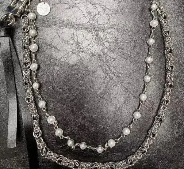 Jewelry Beaded Double Layer Wallet Chain, Pants Chain Size ONE SIZE - 7 Thumbnail
