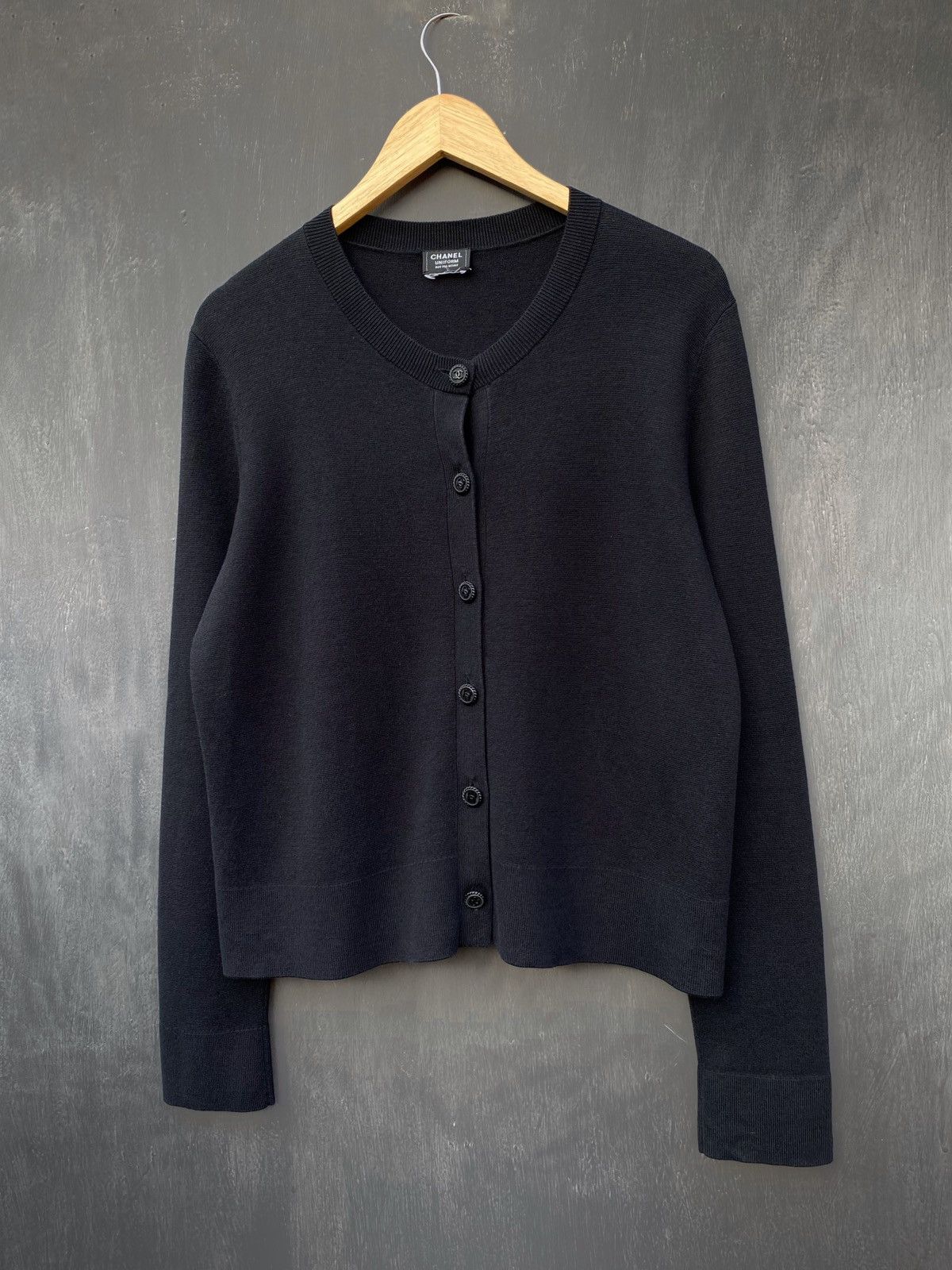 Chanel Chanel Uniform black cardigan size M L Grailed