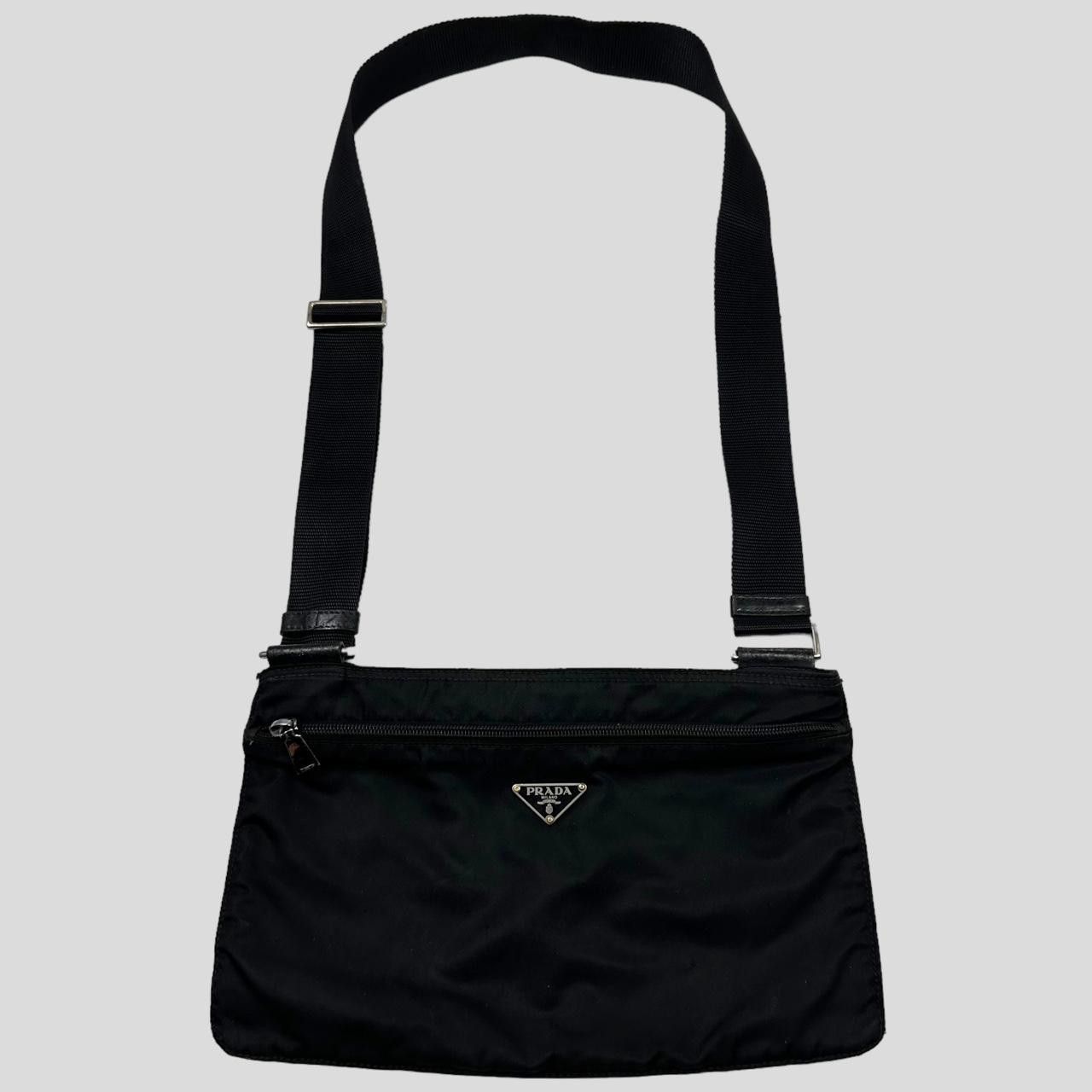 image of Prada Milano 00’S Nylon Rectangle Crossbody Bag in Black, Men's