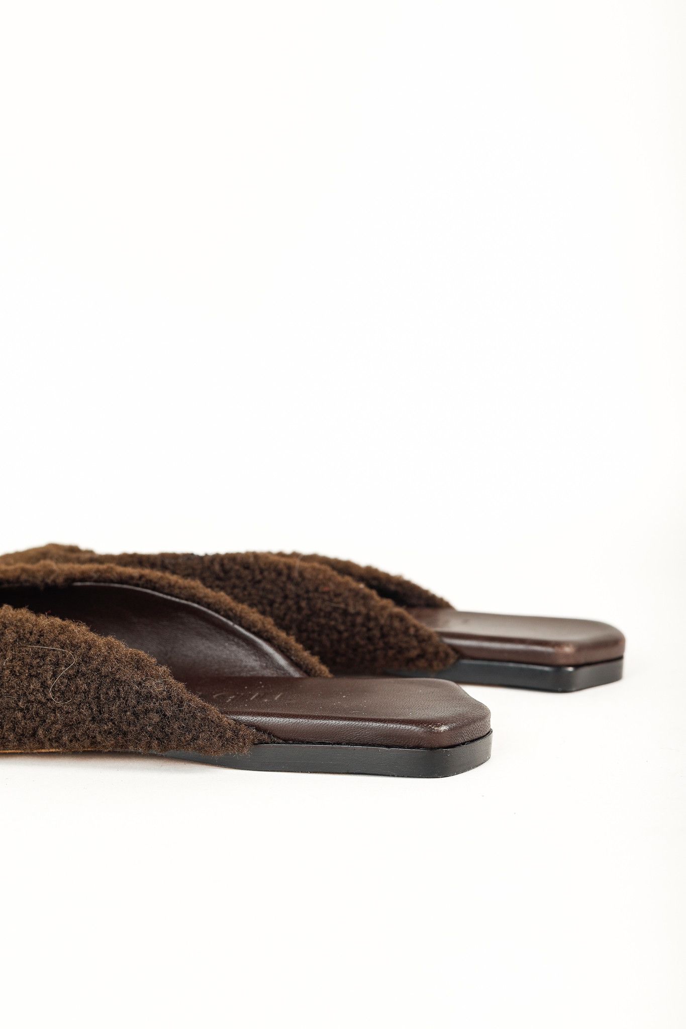 Tibi Tibi Nori Brown Short Faux Fur Slides Size US 8 / IT 38 - 7 Thumbnail