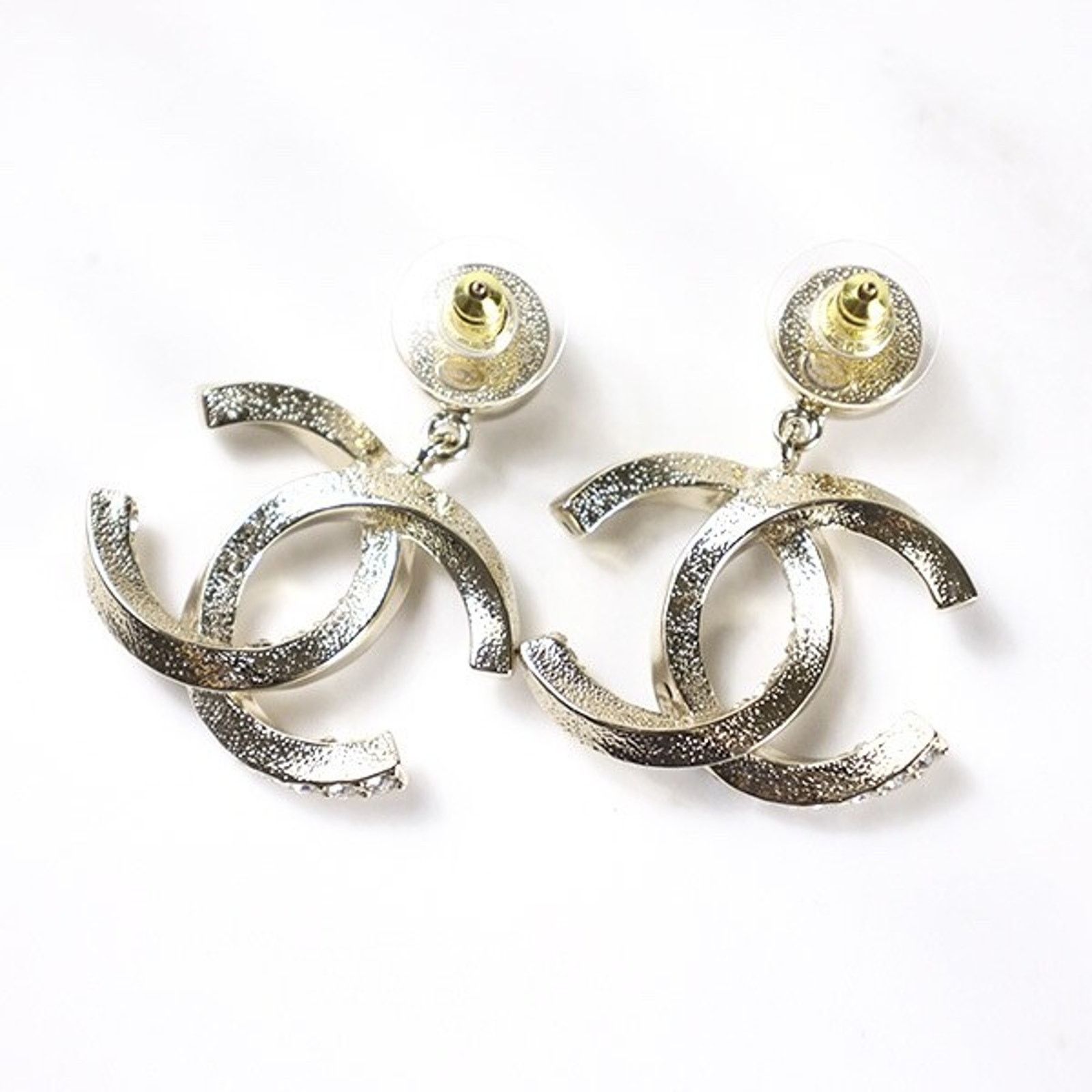 Chanel Chanel Gold Crystal Statement Stud Pendant Drop Earrings Size ONE SIZE - 11 Thumbnail