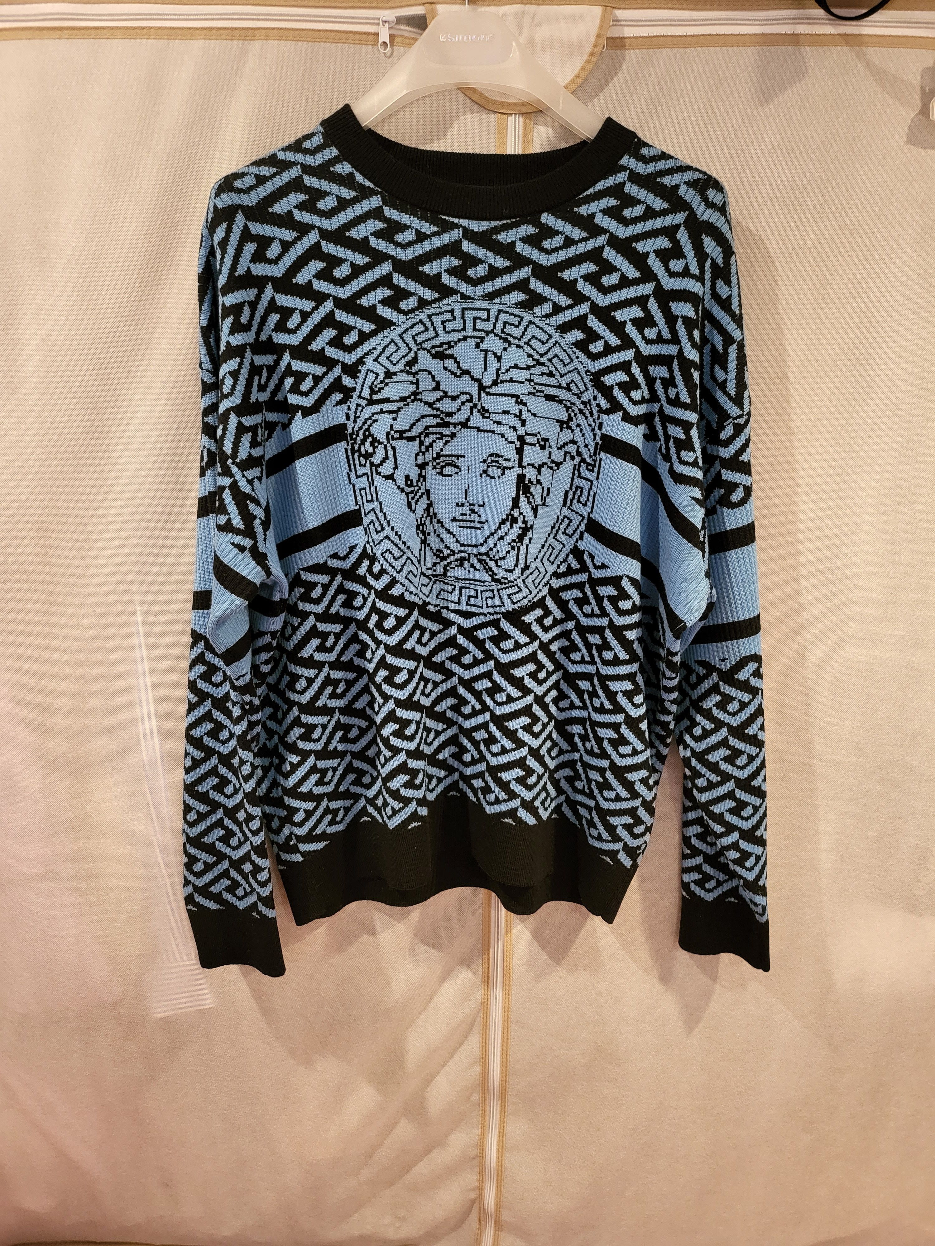 Versace La Greca Medusa Jacquard Sweater Size US M / EU 48-50 / 2 - 3 Thumbnail