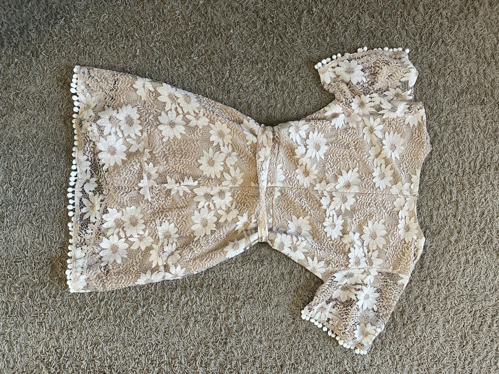 Shein SHEIN Floral Lace Wrap Dress with Pom-Pom Trim Sz L Size L / US 10 / IT 46 - 5 Thumbnail