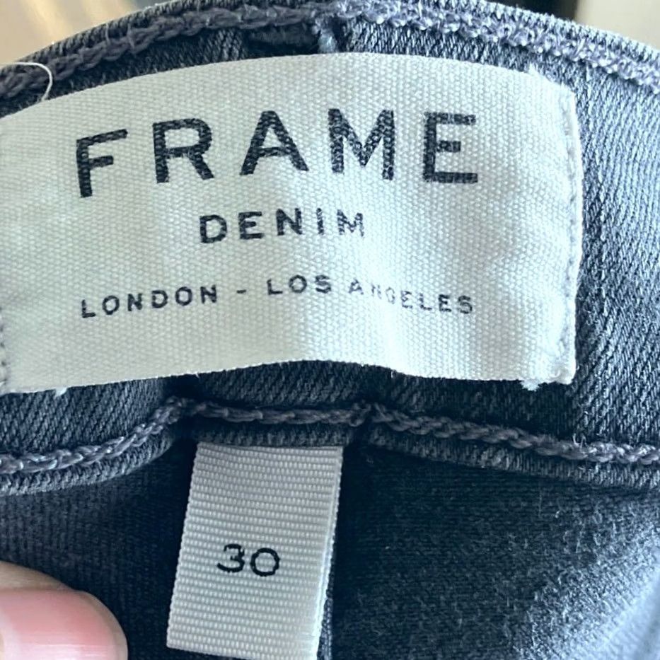 Frame Frame Jeans Black Denim Mid Rise Le High Straight Stretch 30 Women’s Size 30" / US 8 / IT 44 - 4 Thumbnail